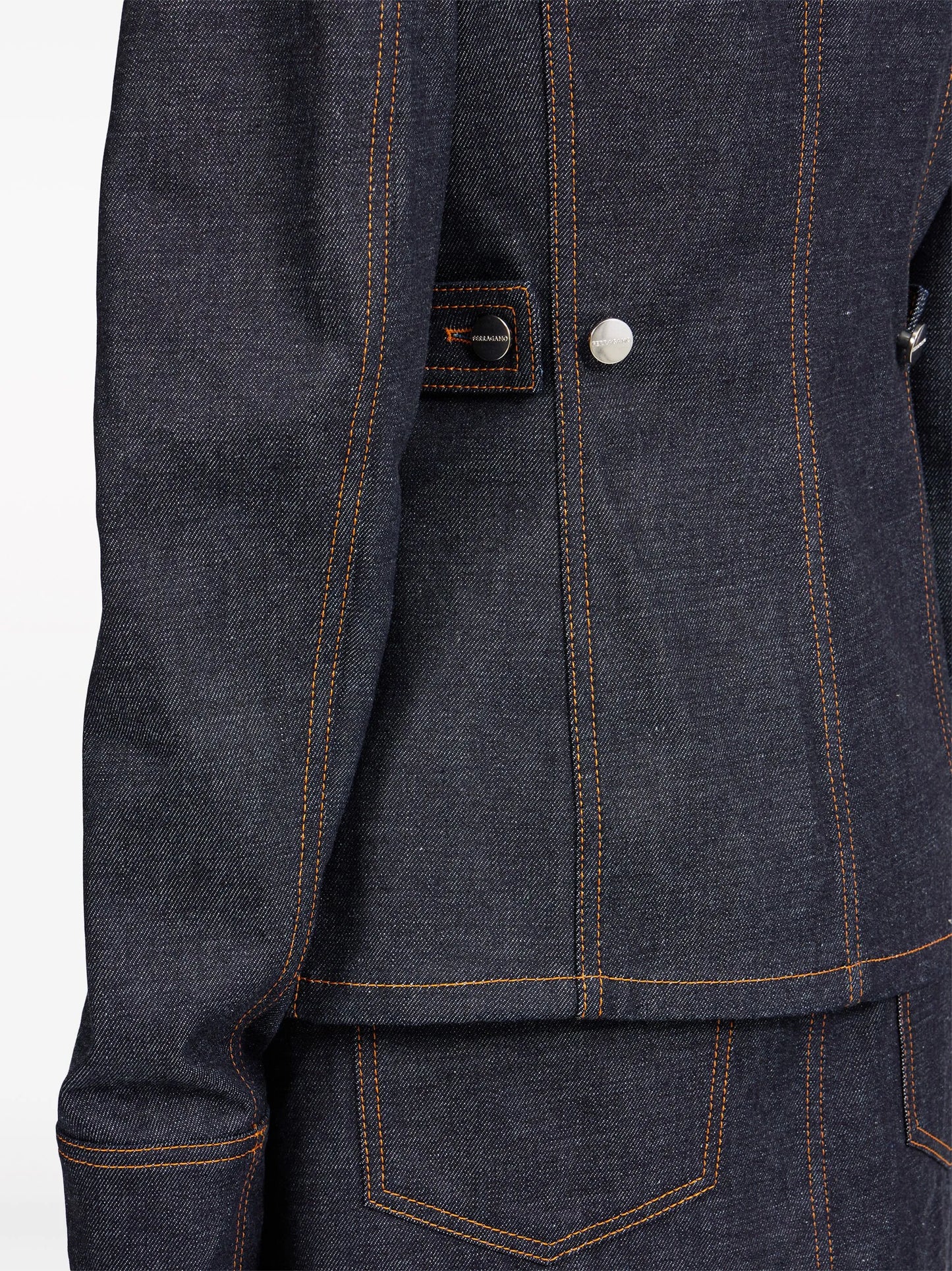 spread-collar denim jacket