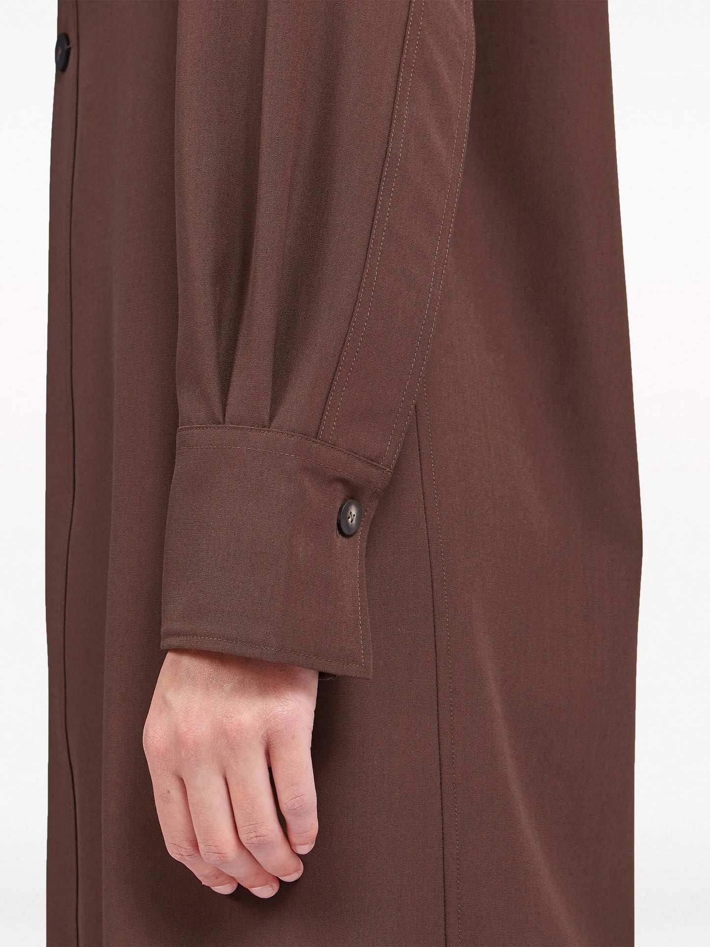 spread-collar virgin wool shirt