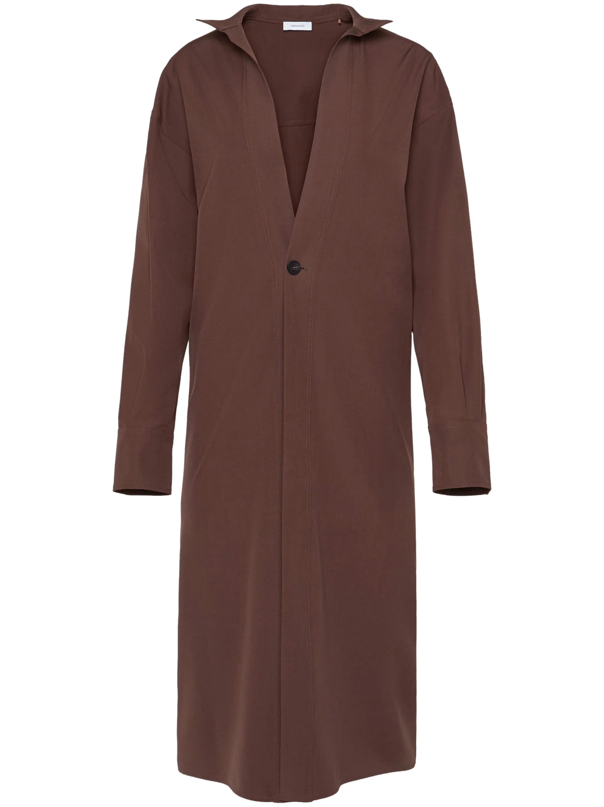 spread-collar virgin wool shirt