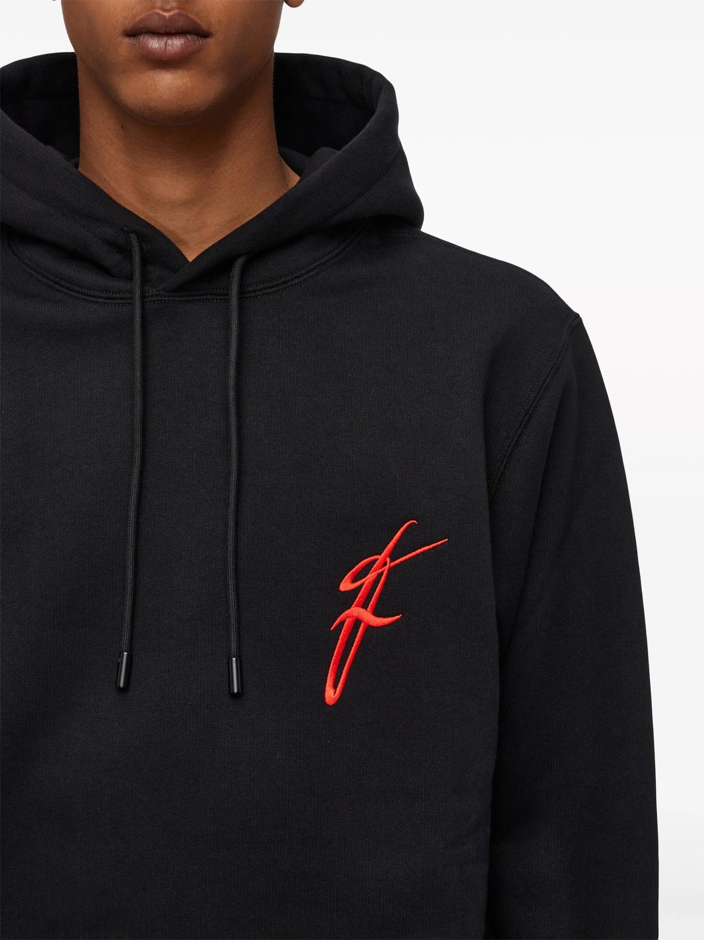 logo-embroidered cotton hoodie