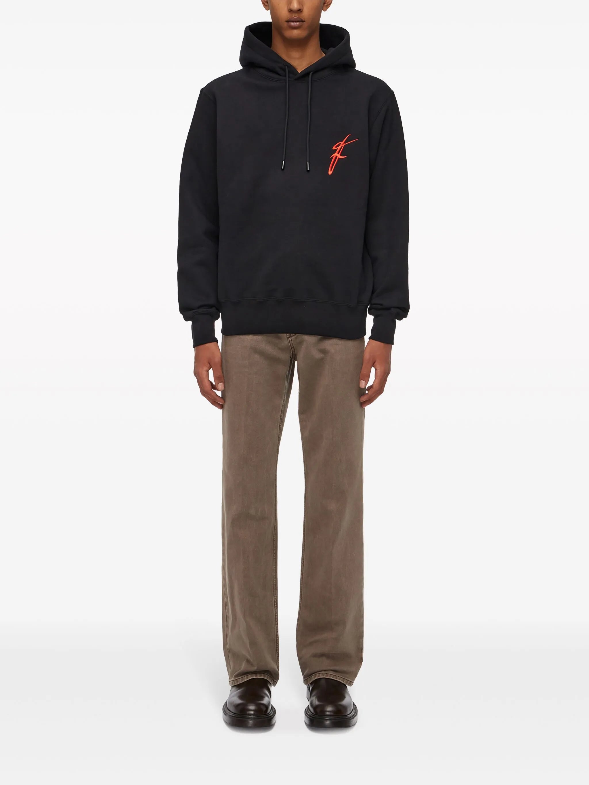 logo-embroidered cotton hoodie
