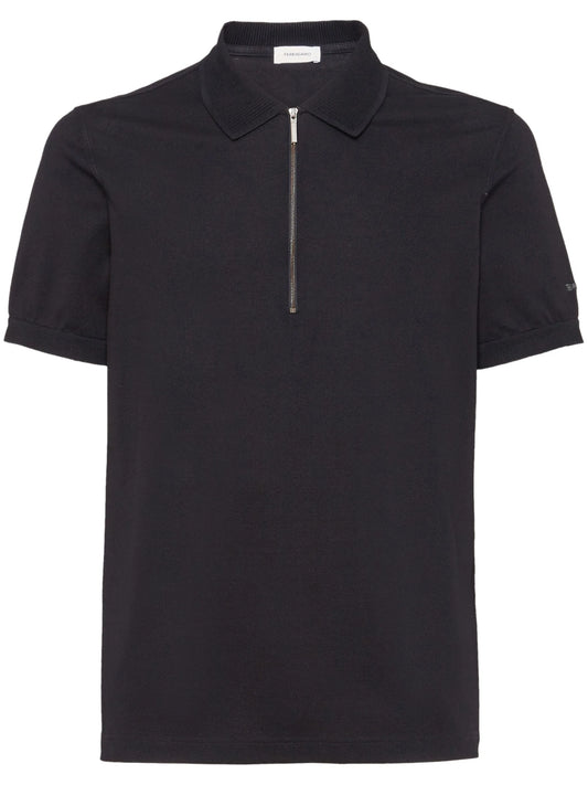 logo-embroidered cotton polo shirt