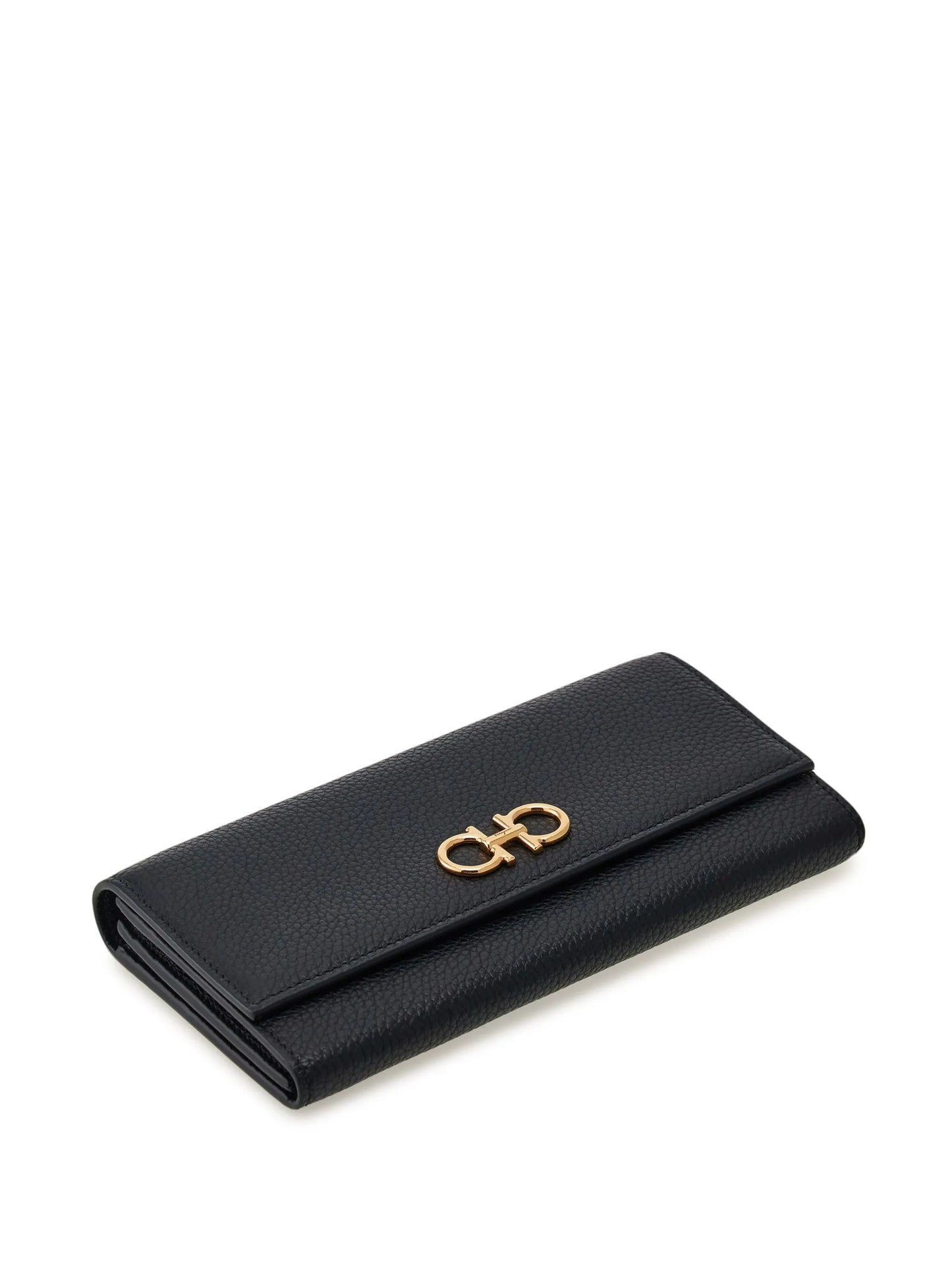 Gancini-plaque leather wallet-on-chain