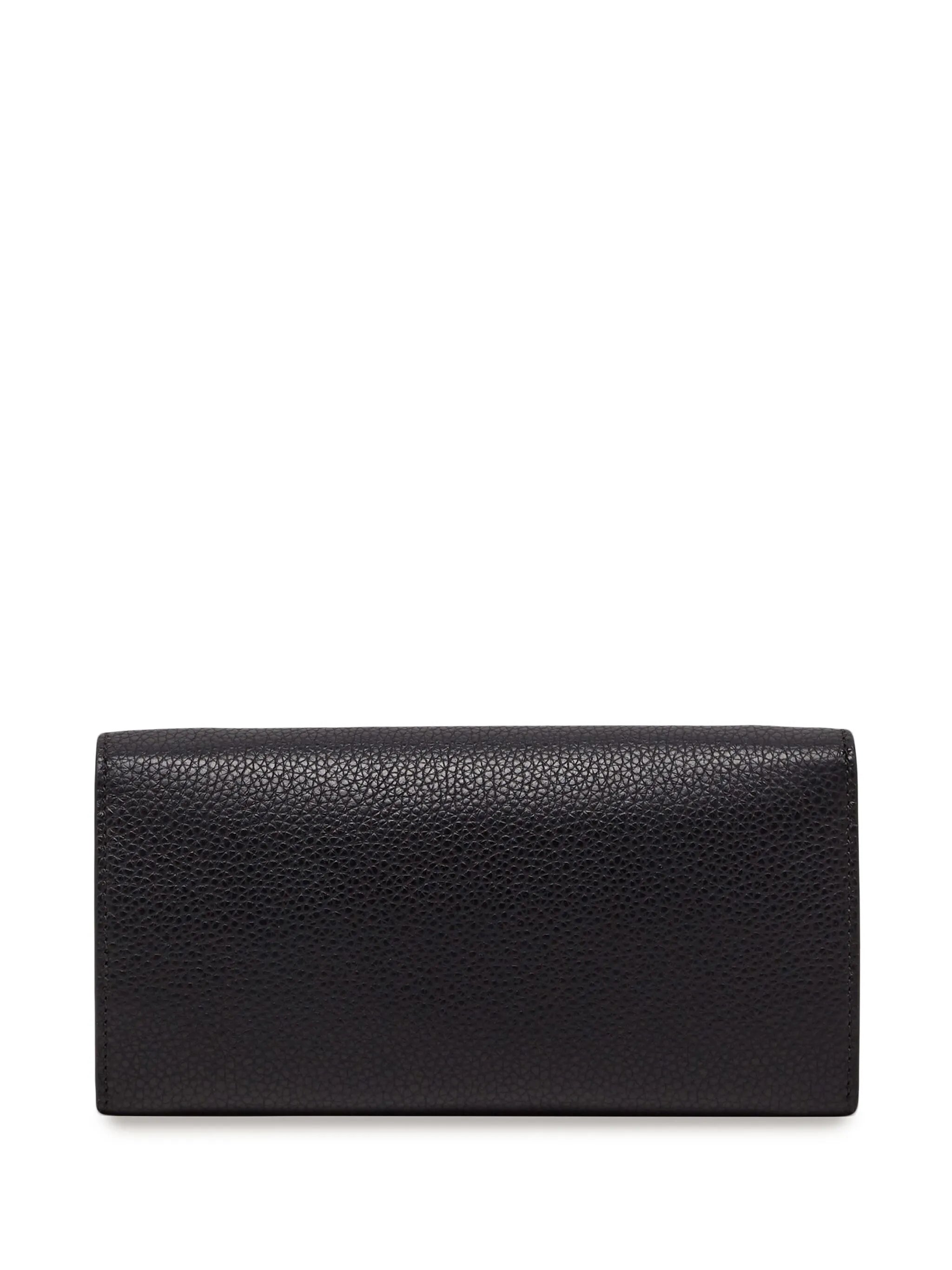 Gancini-plaque leather wallet-on-chain