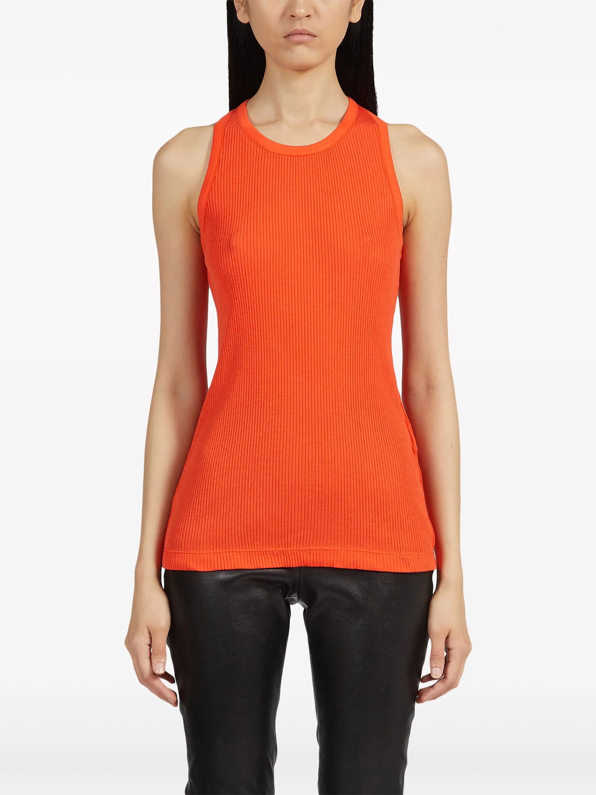 round-neck silk-blend top