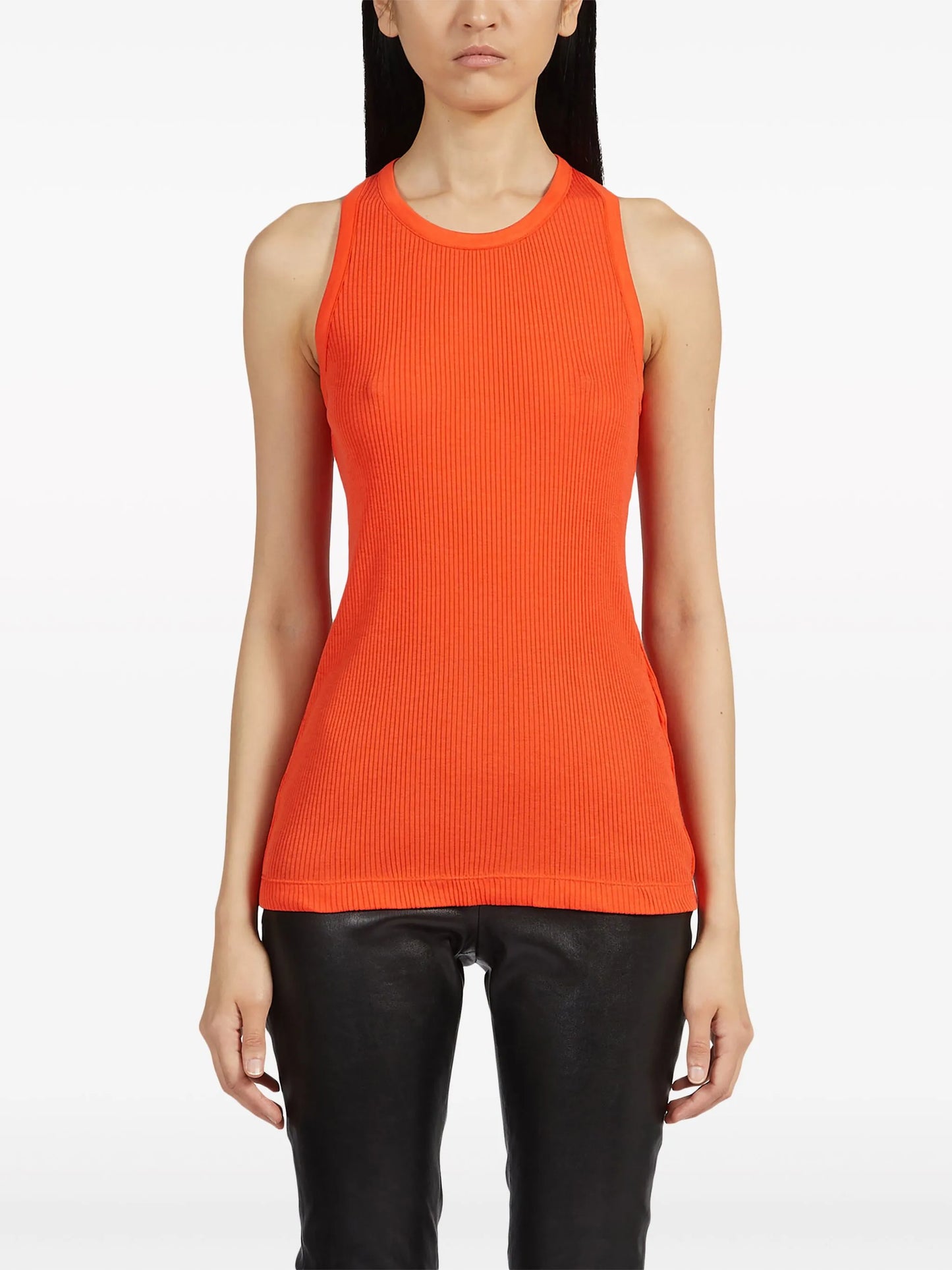 round-neck silk-blend top