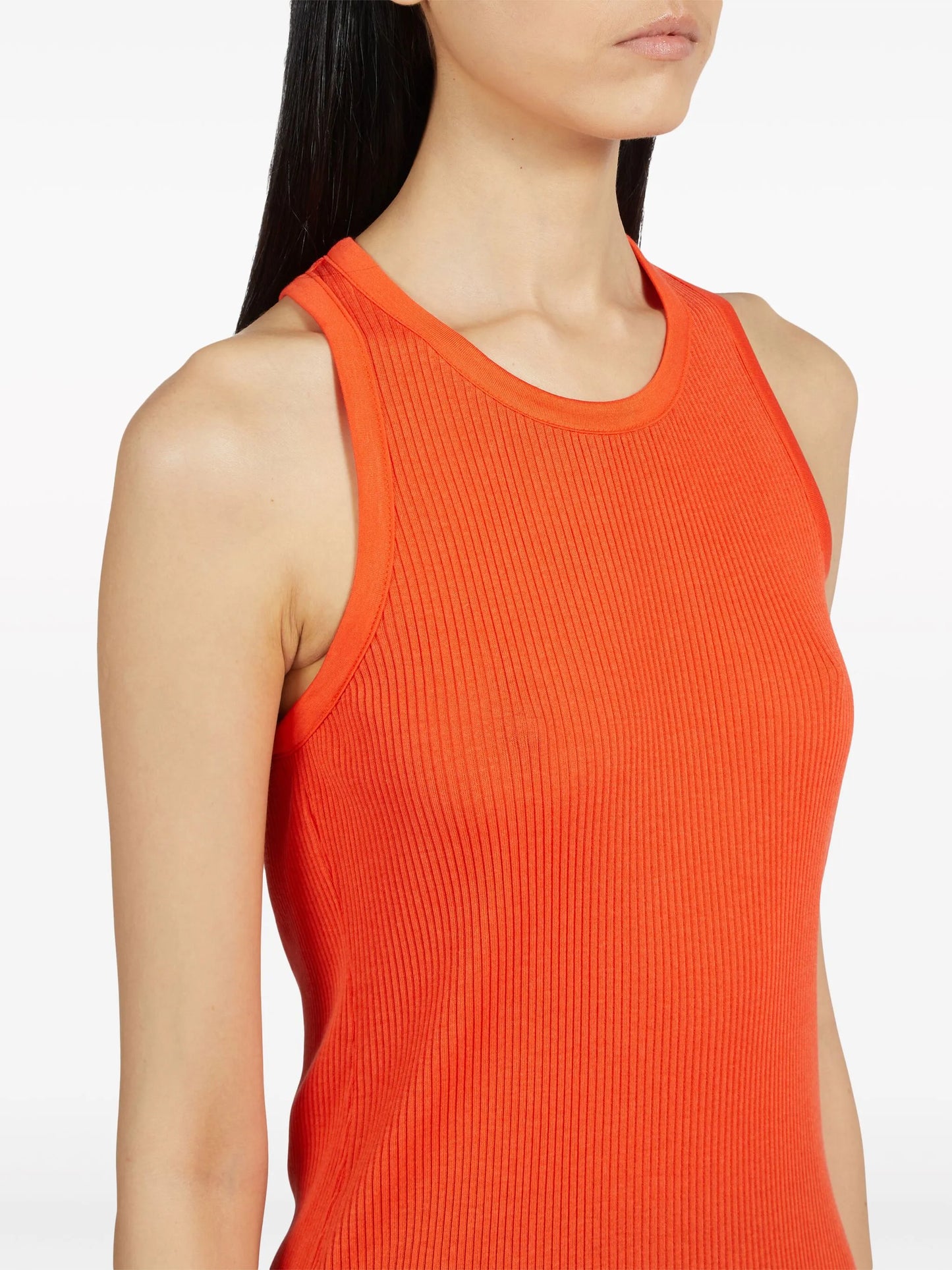 round-neck silk-blend top