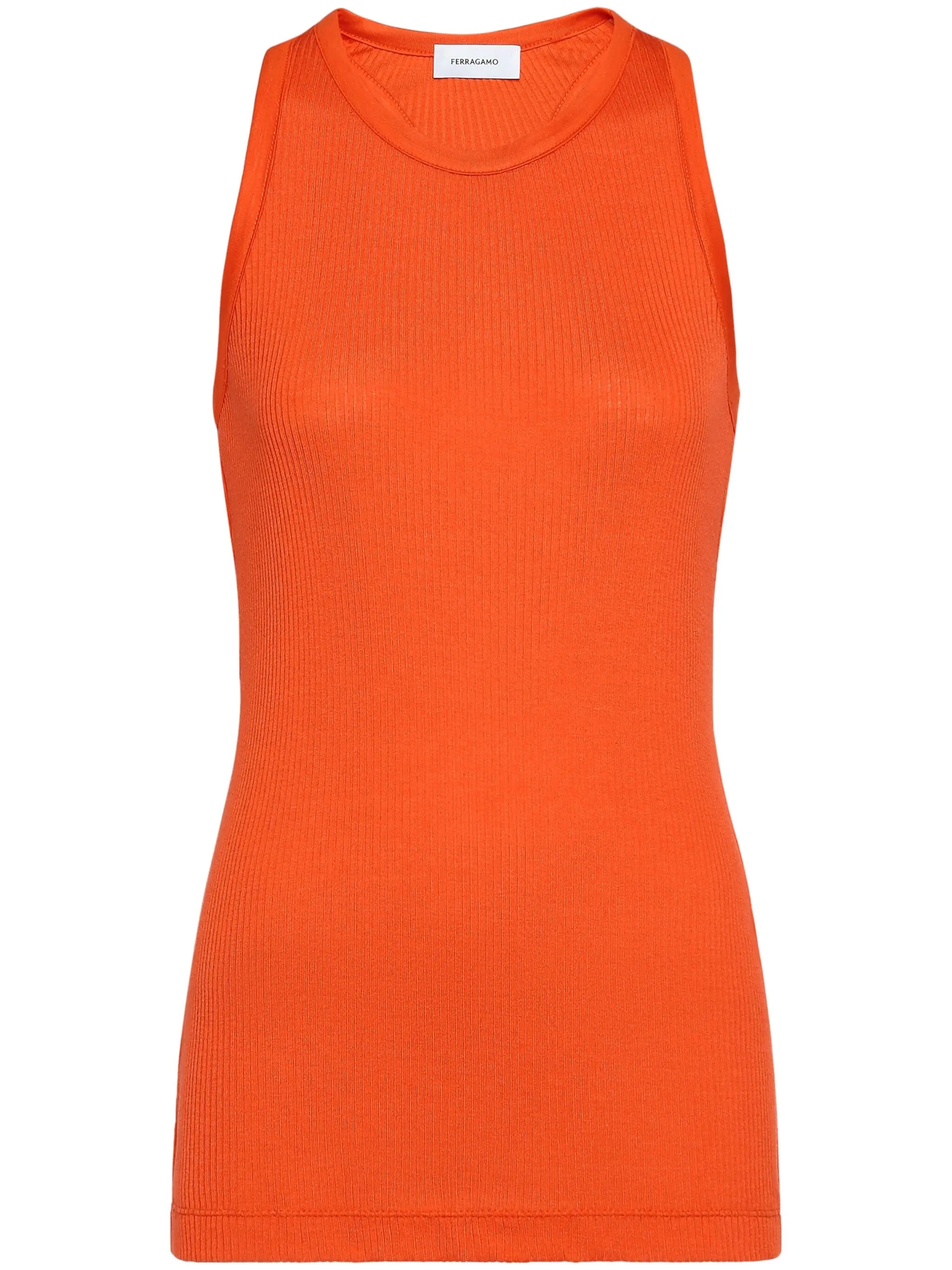 round-neck silk-blend top