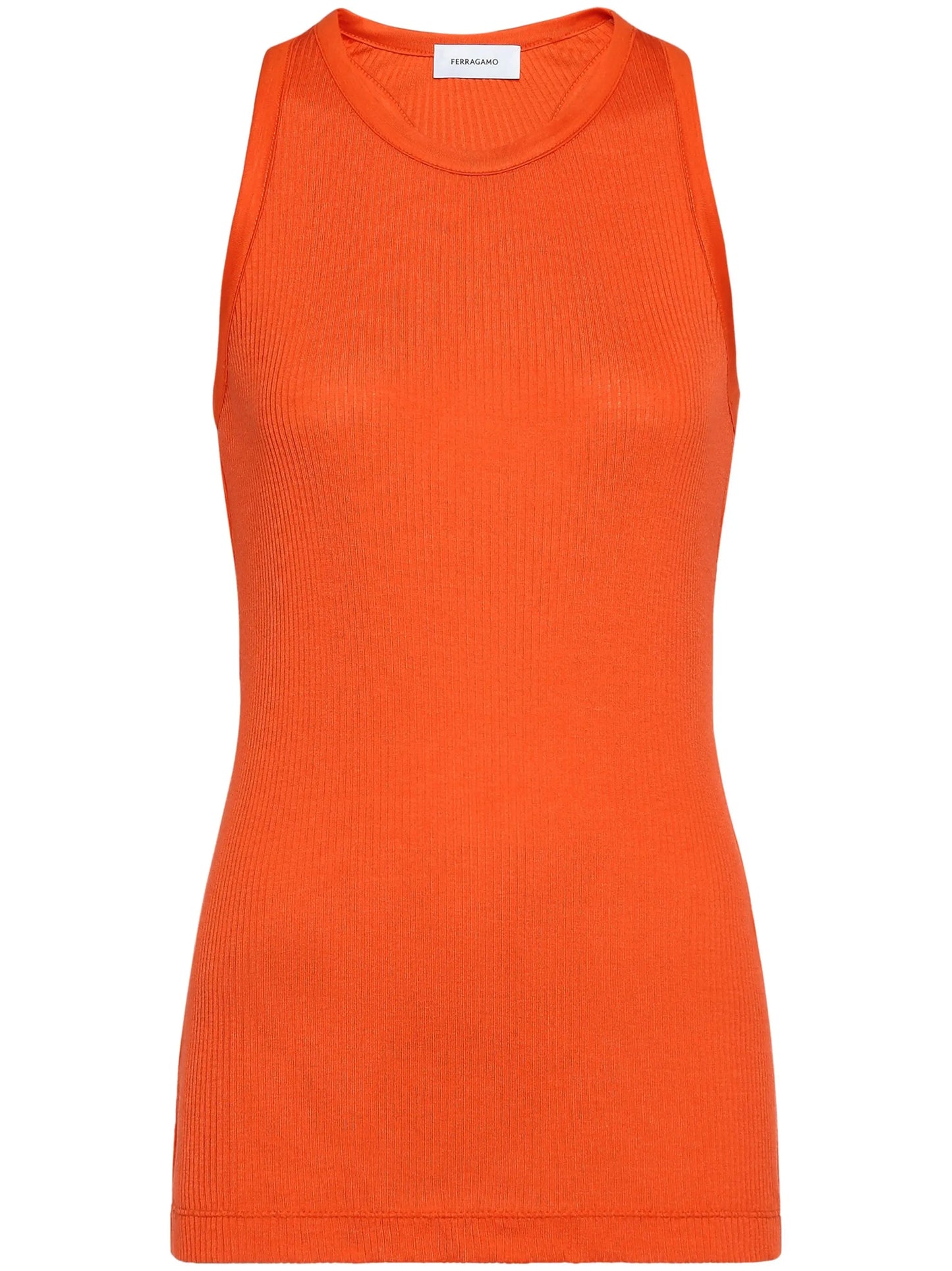 round-neck silk-blend top