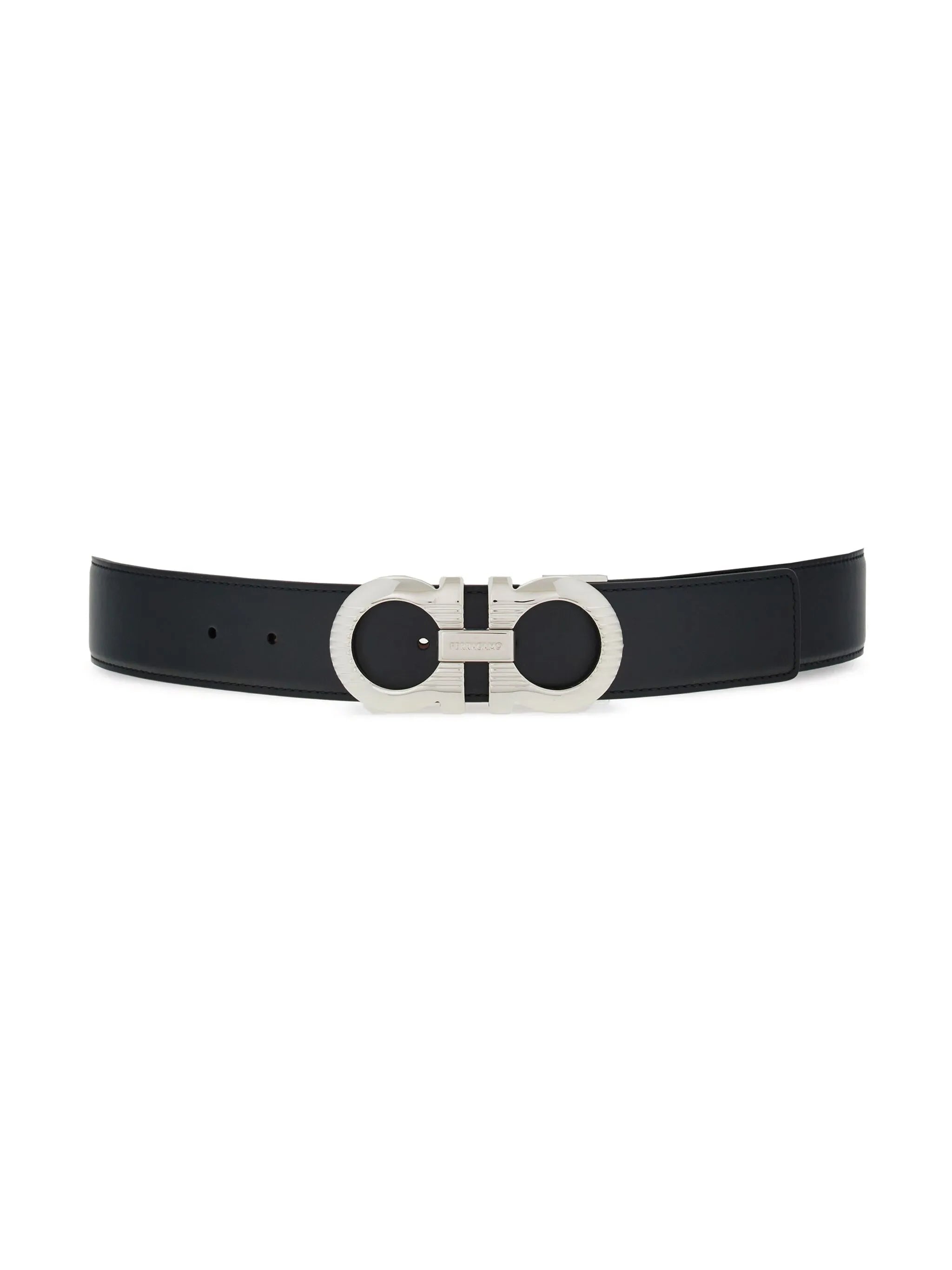 Gancini-buckle reversible belt