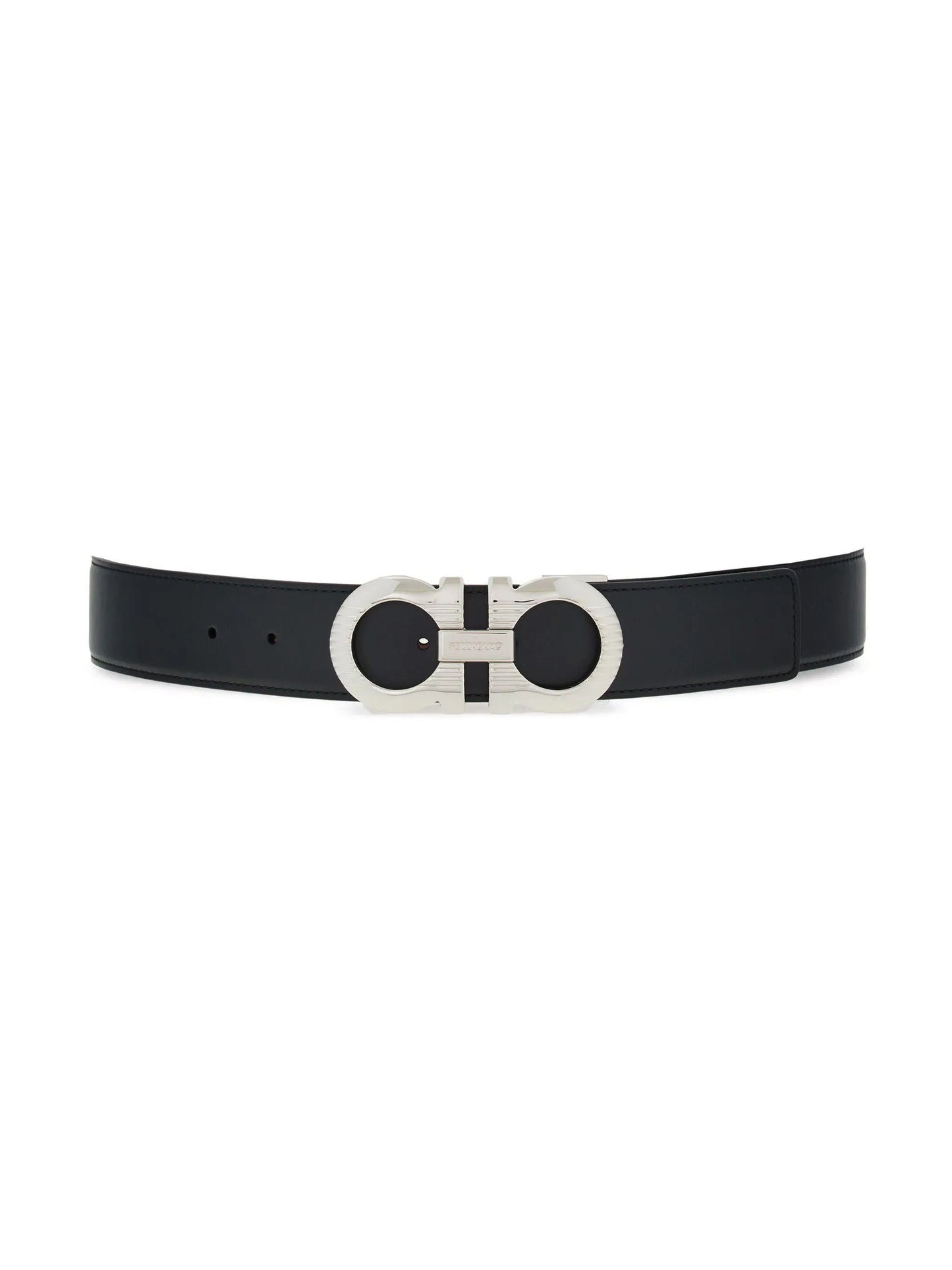 Gancini-buckle reversible belt