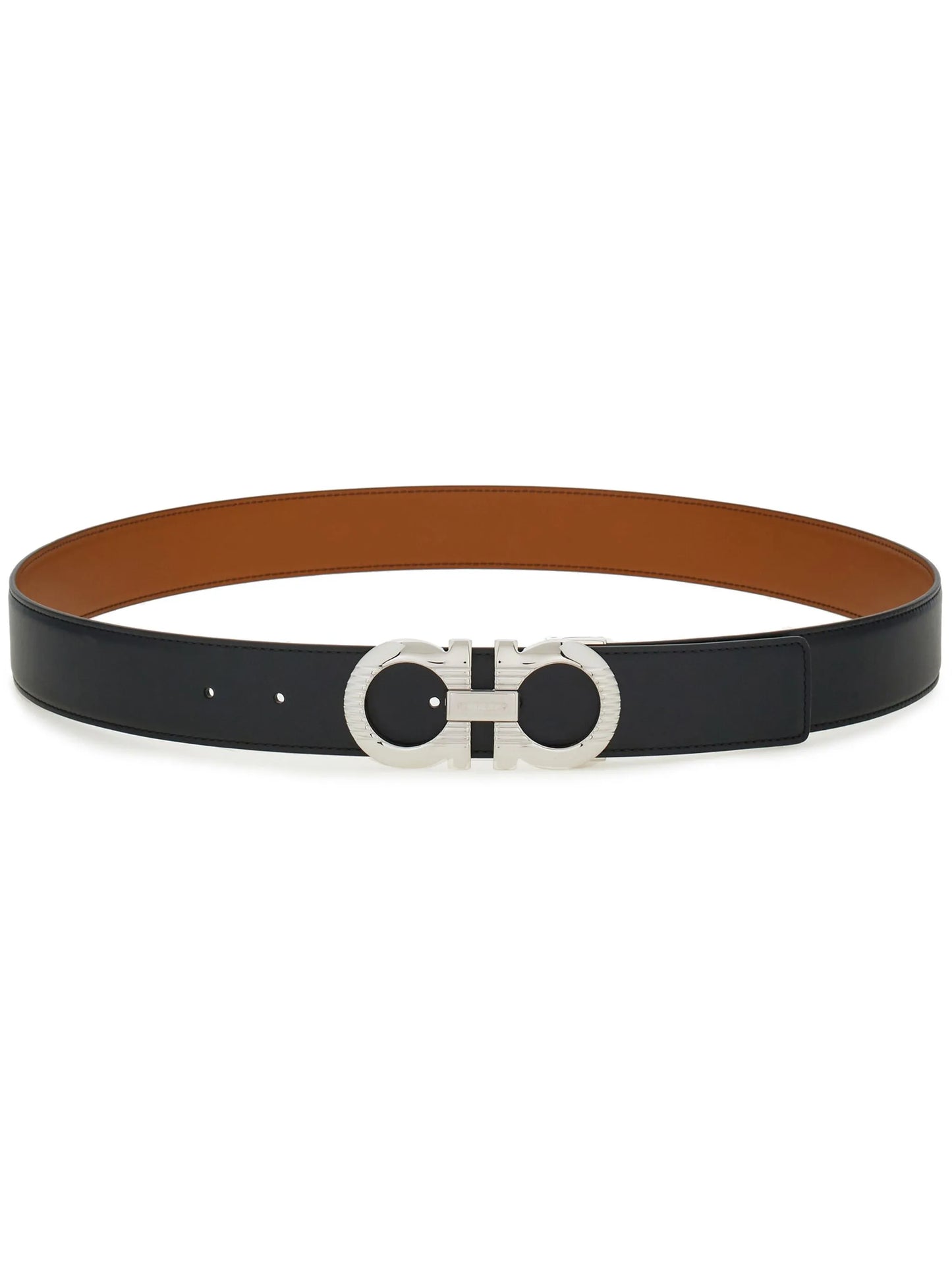 Gancini-buckle reversible belt
