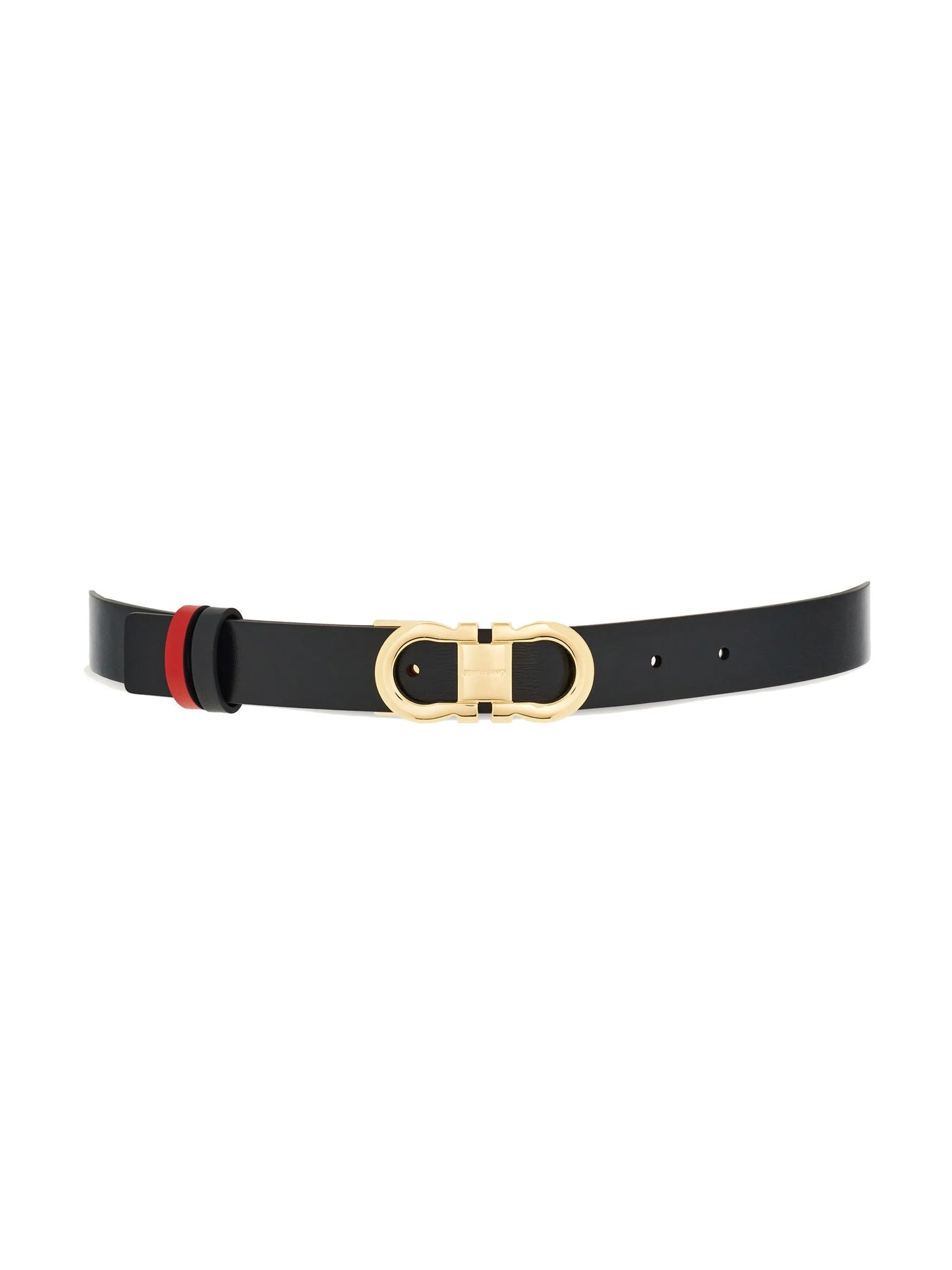 Gancini-buckle reversible leather belt