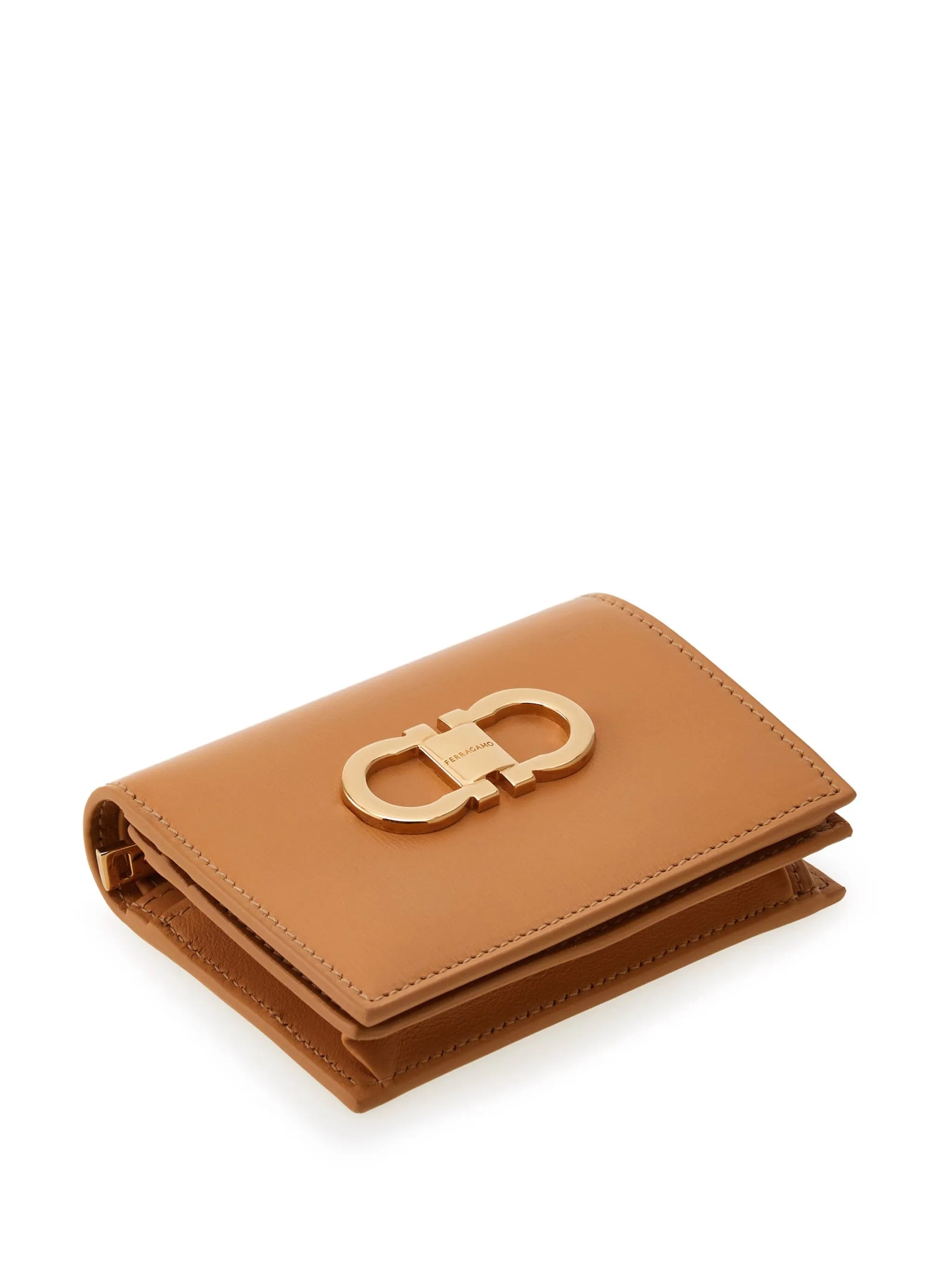 Gancini-plaque leather wallet
