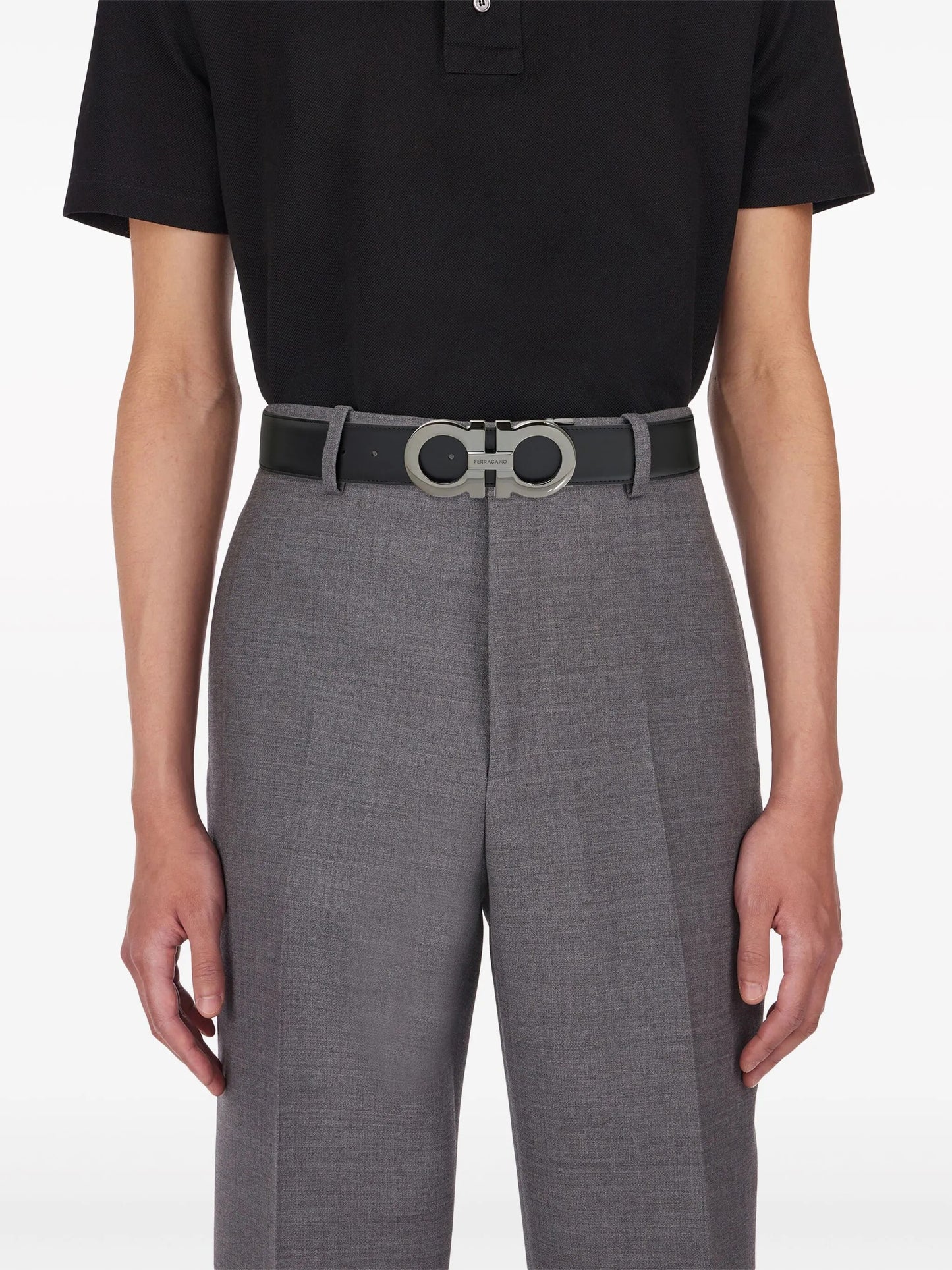 Gancini reversible leather belt