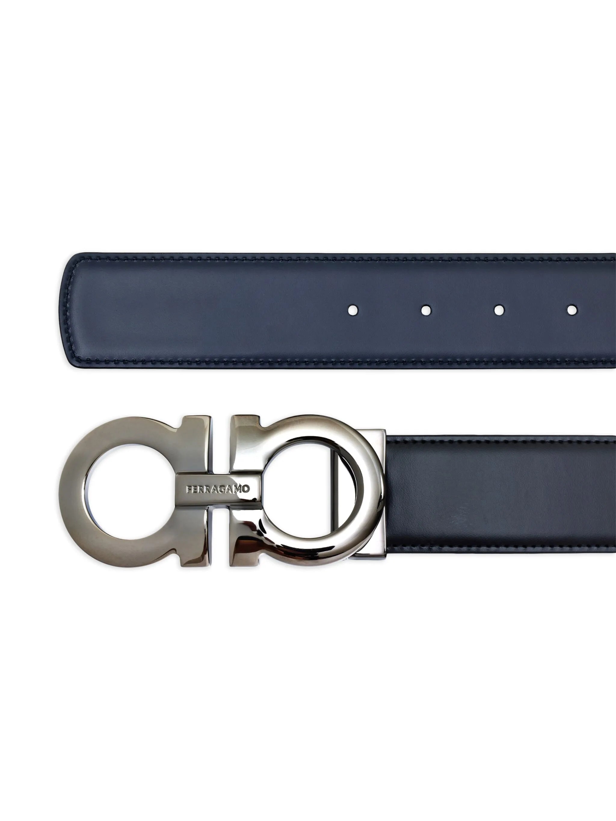 Gancini reversible leather belt