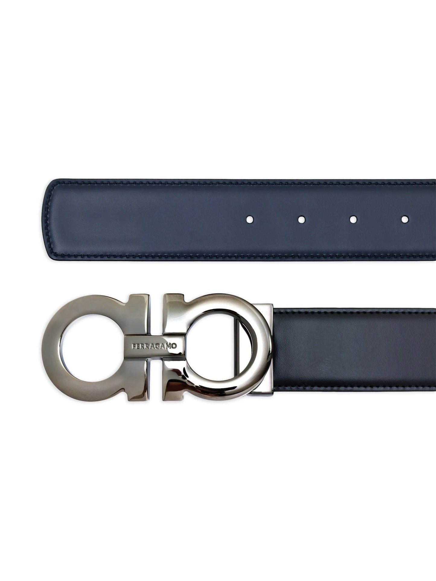 Gancini reversible leather belt