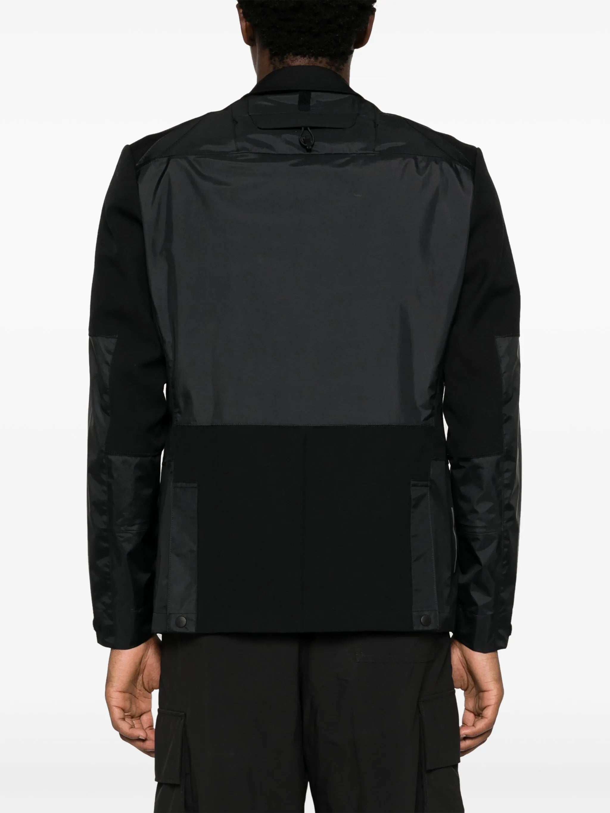 logo-print panelled blazer