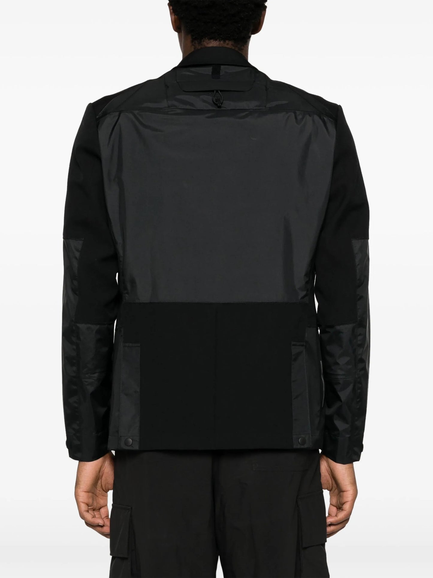 logo-print panelled blazer
