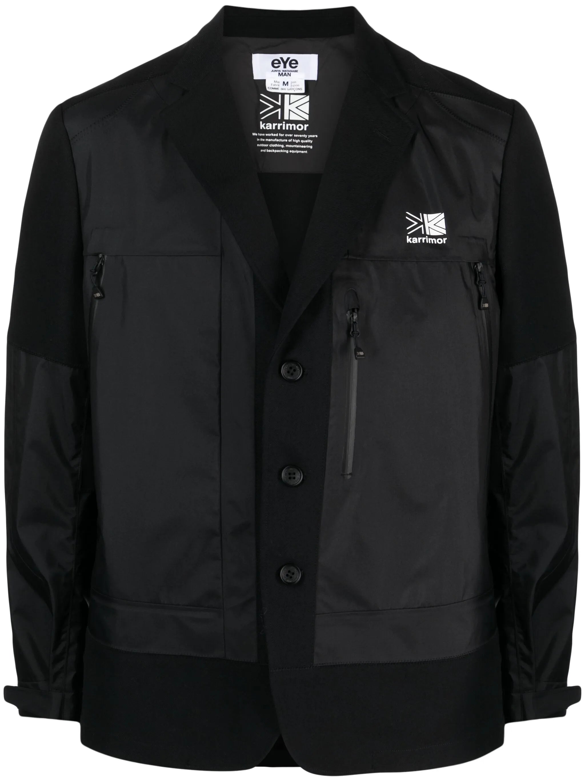 logo-print panelled blazer