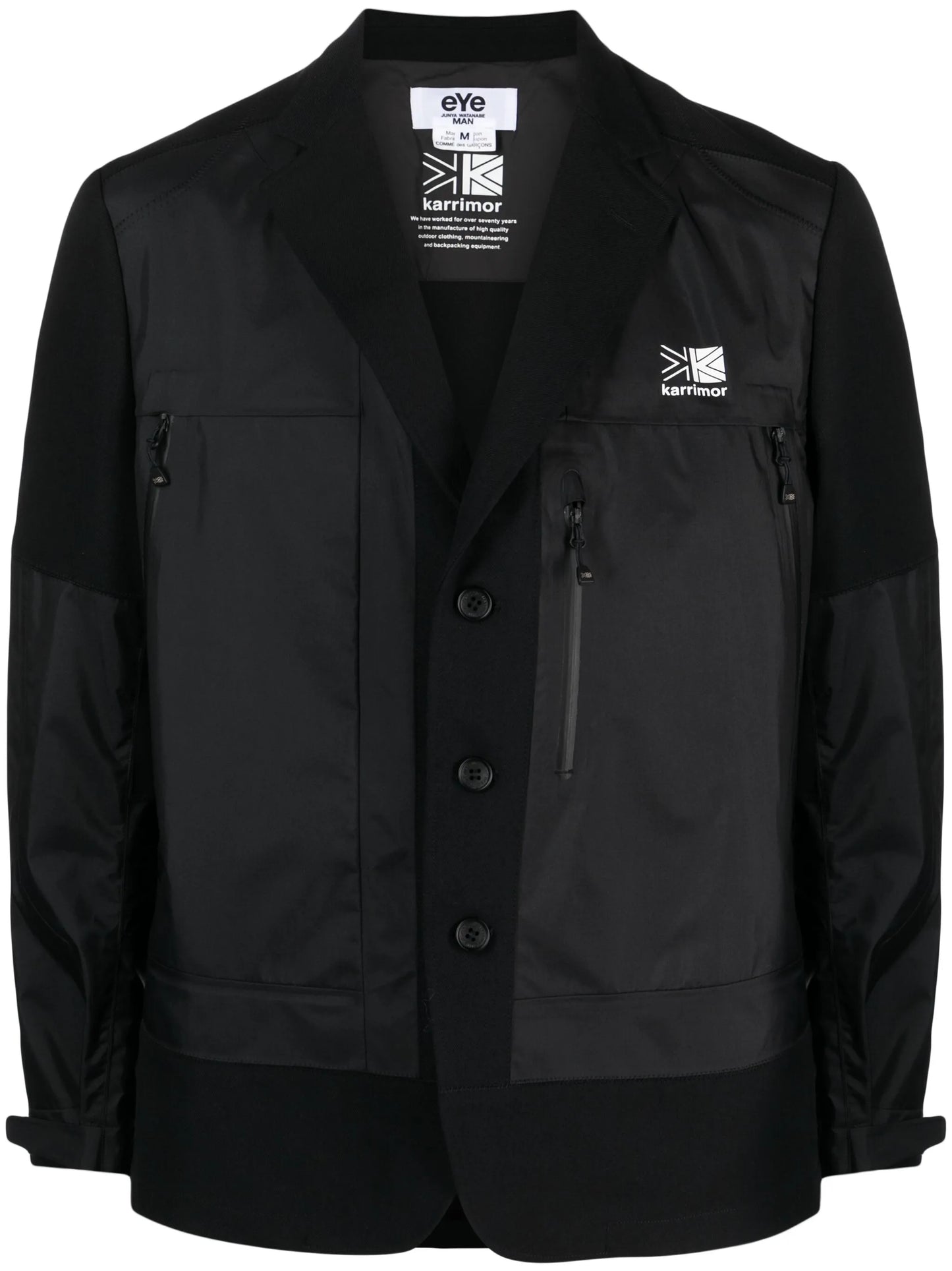 logo-print panelled blazer
