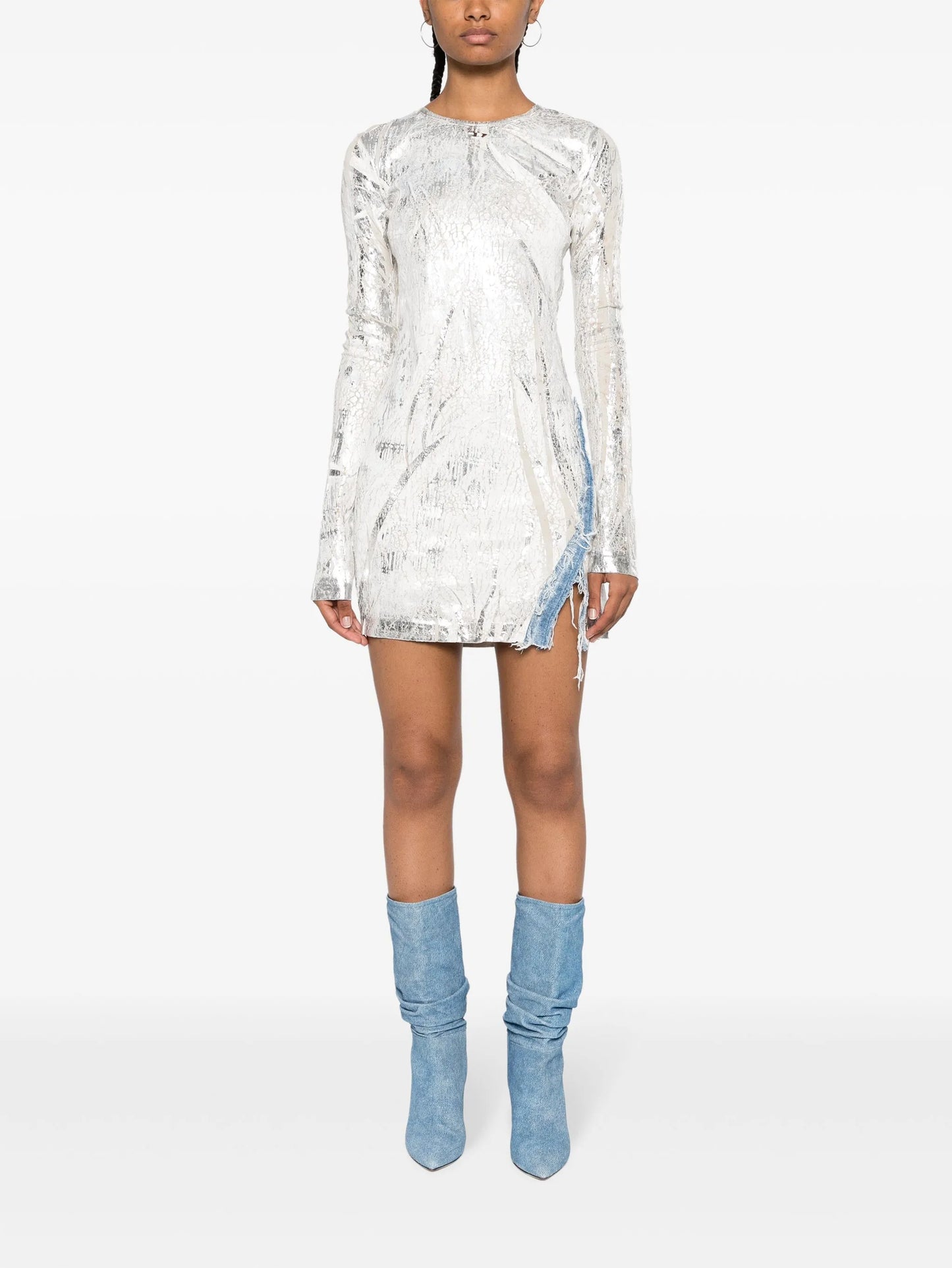 D-Hopply marble-washed minidress