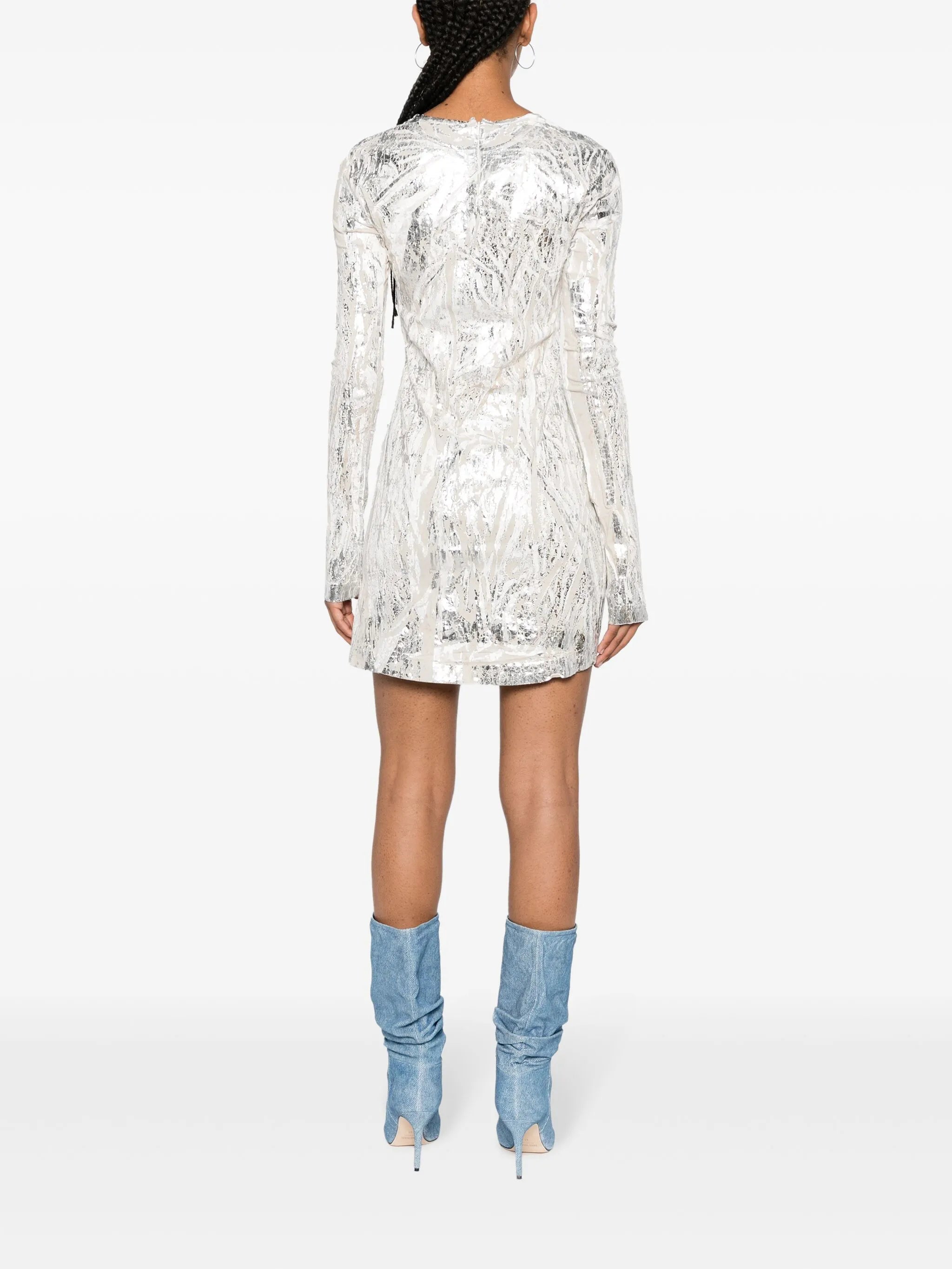 D-Hopply marble-washed minidress