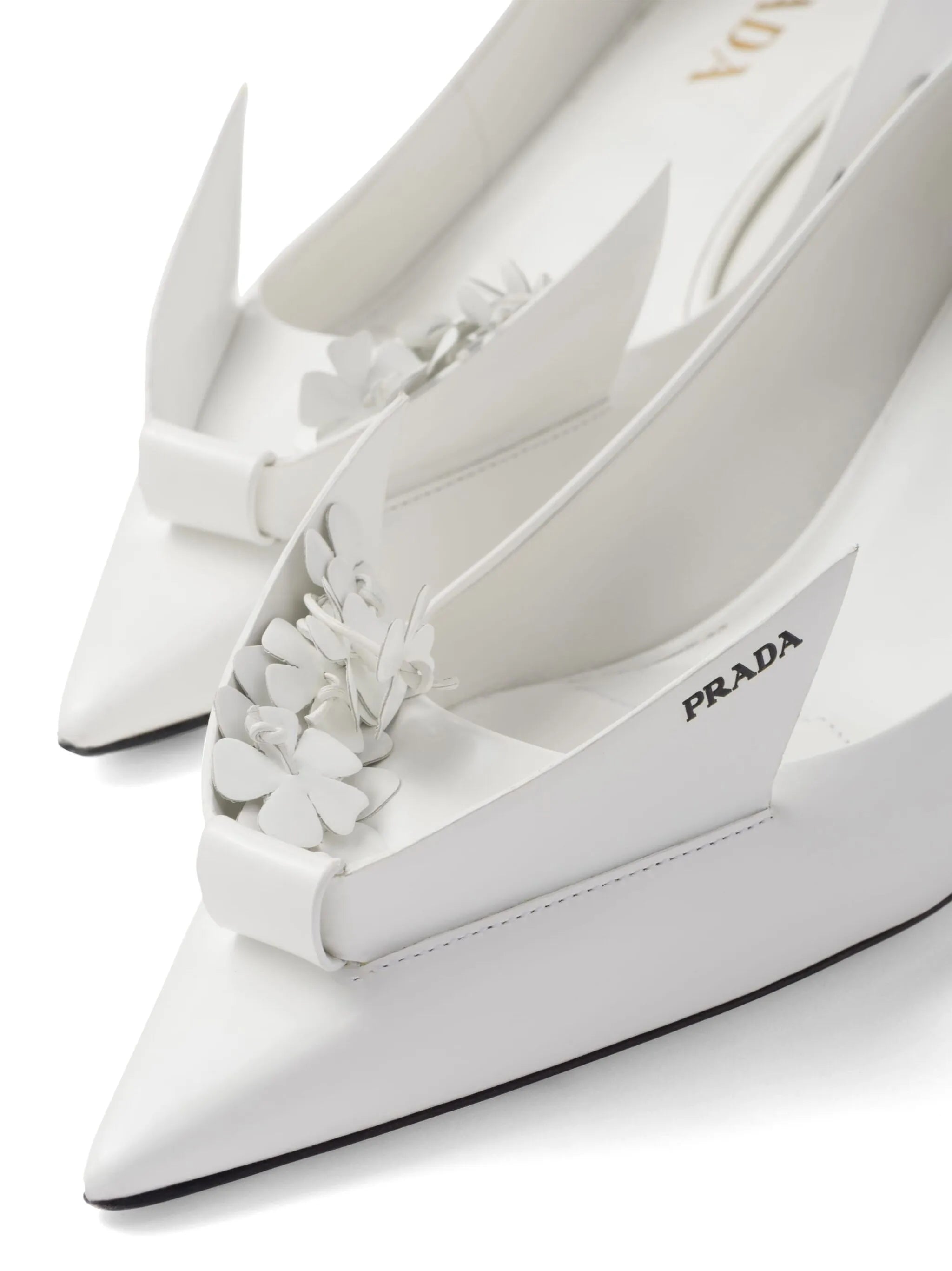 45mm floral-appliqué leather pumps