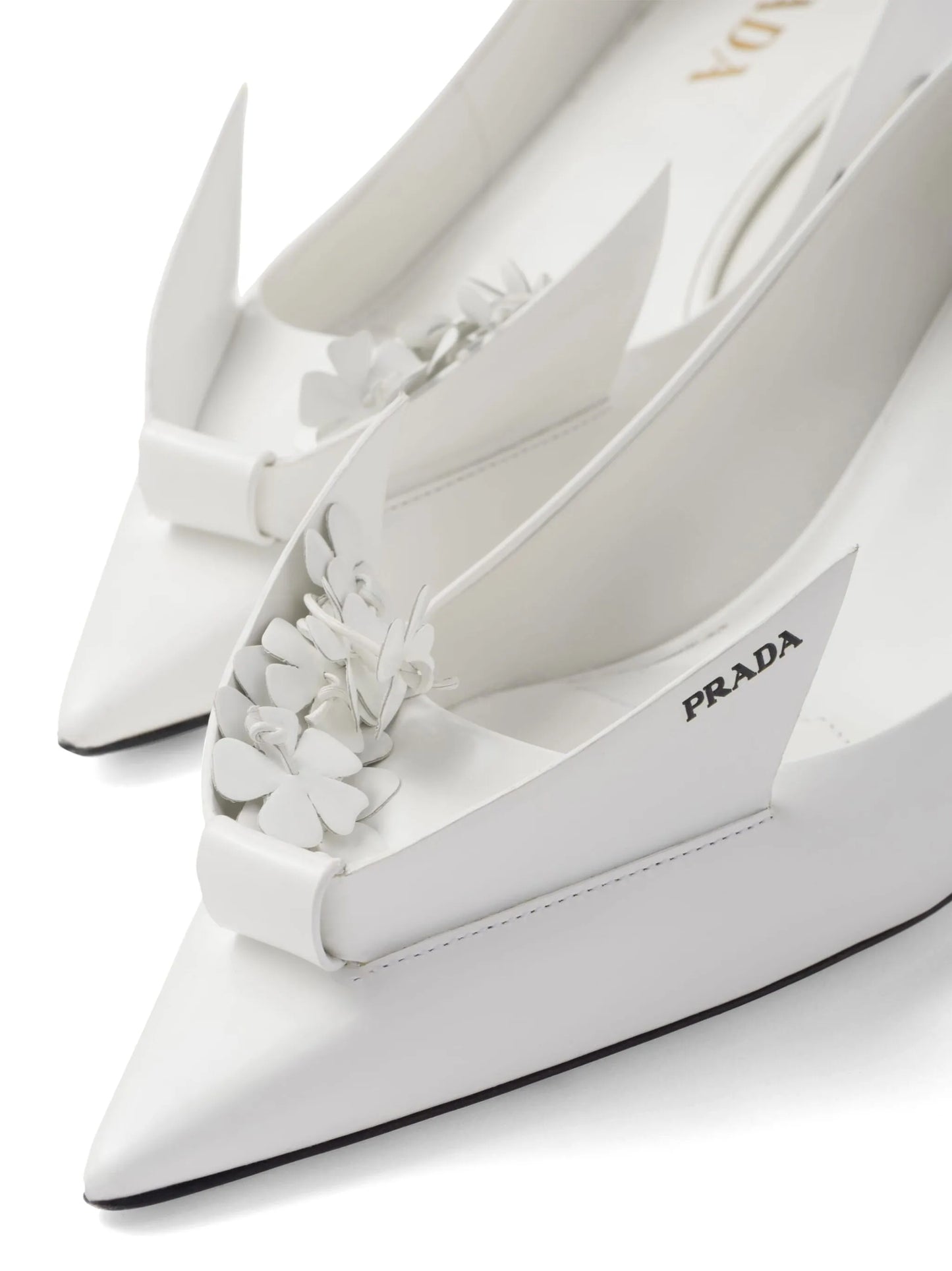 45mm floral-appliqué leather pumps