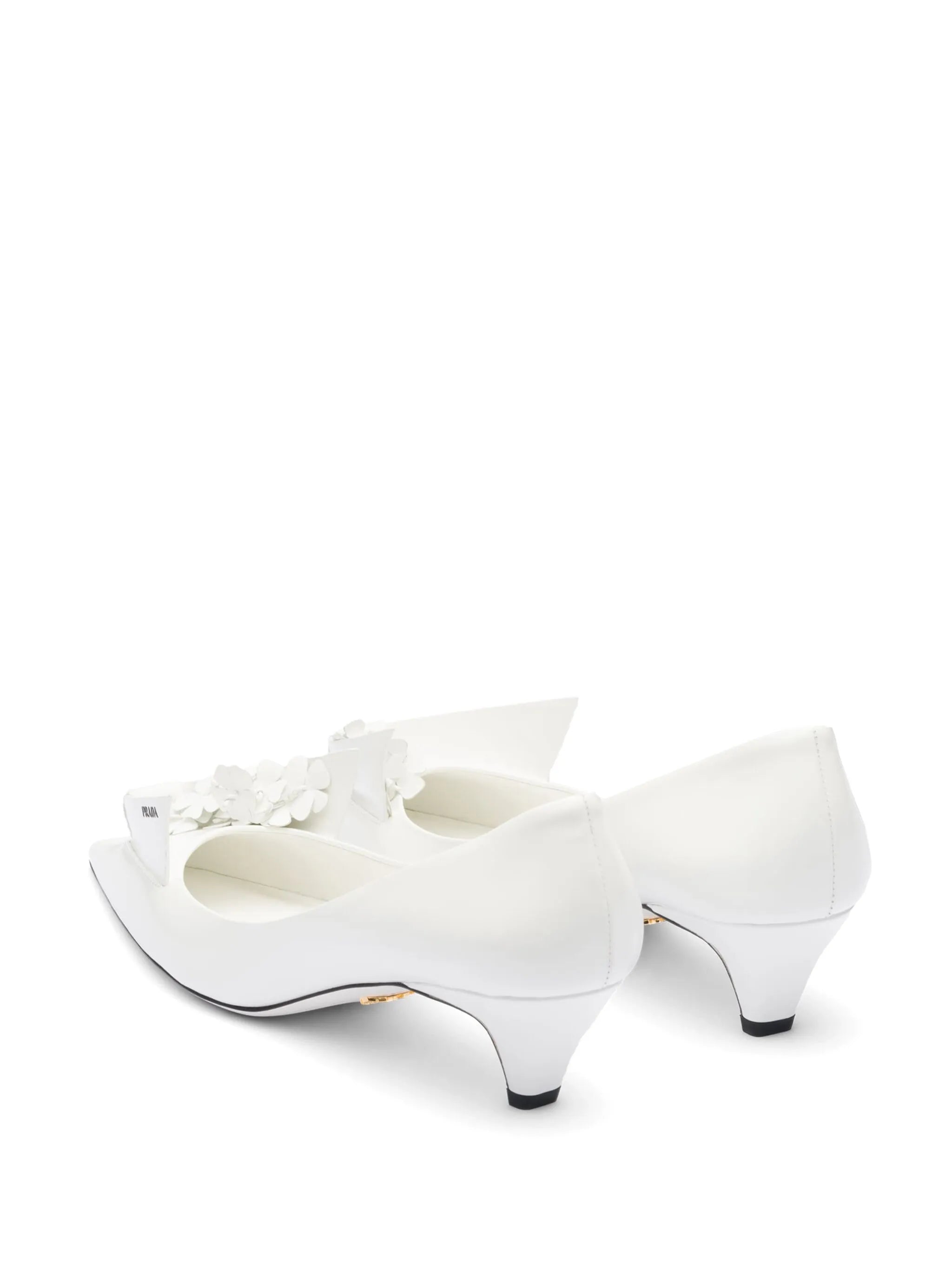45mm floral-appliqué leather pumps
