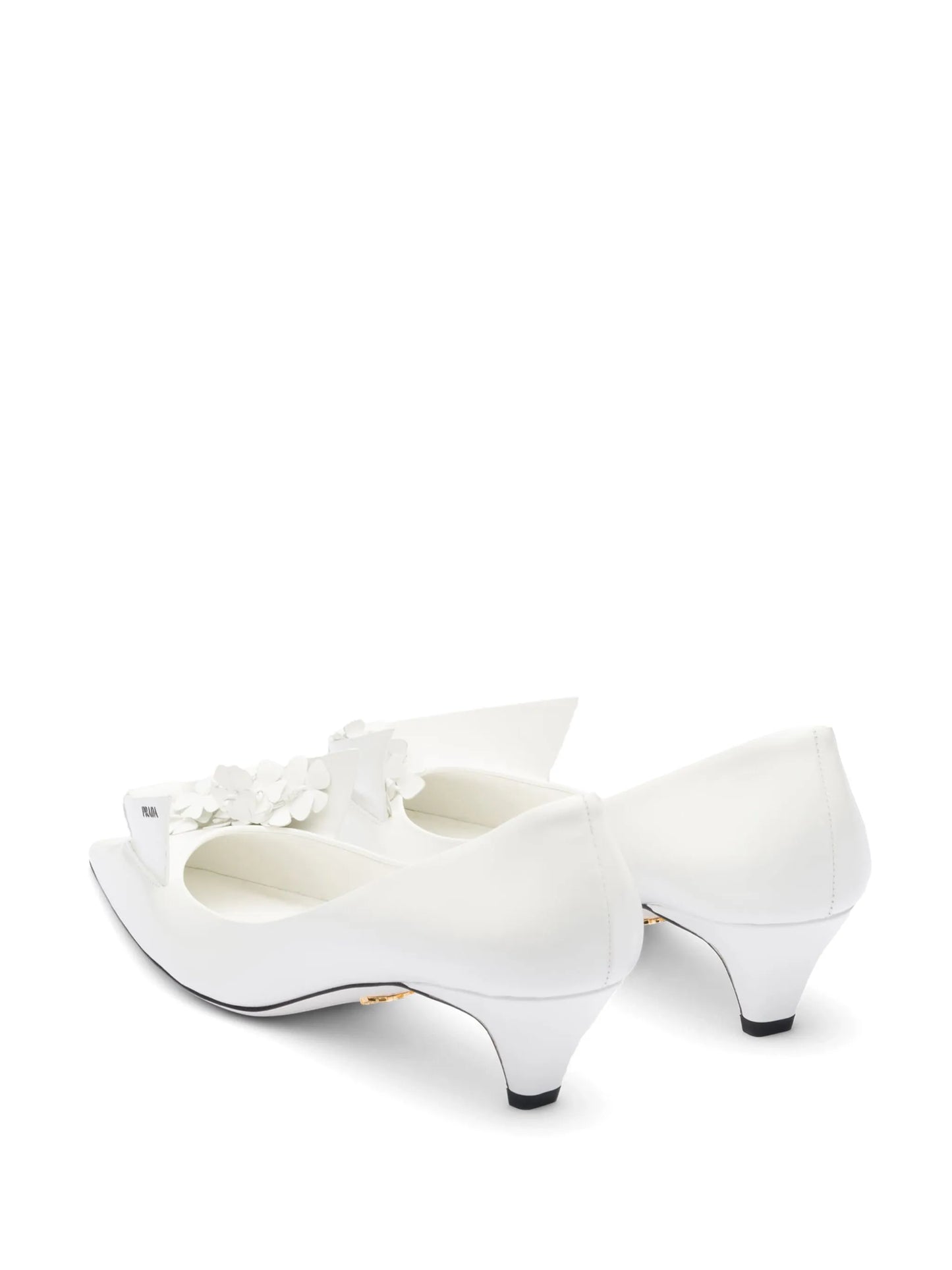 45mm floral-appliqué leather pumps