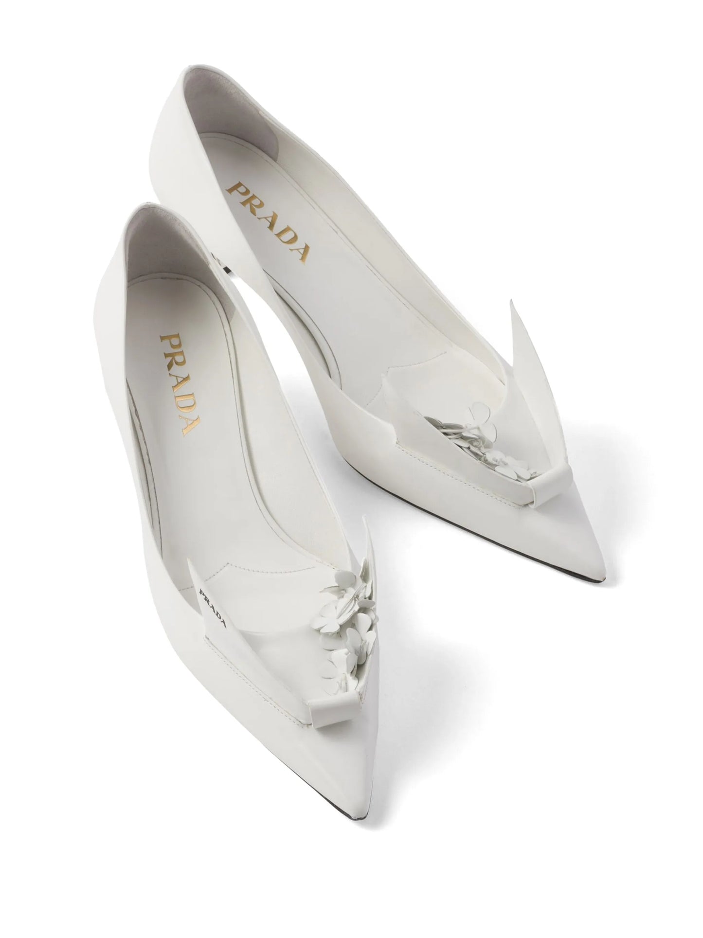 45mm floral-appliqué leather pumps
