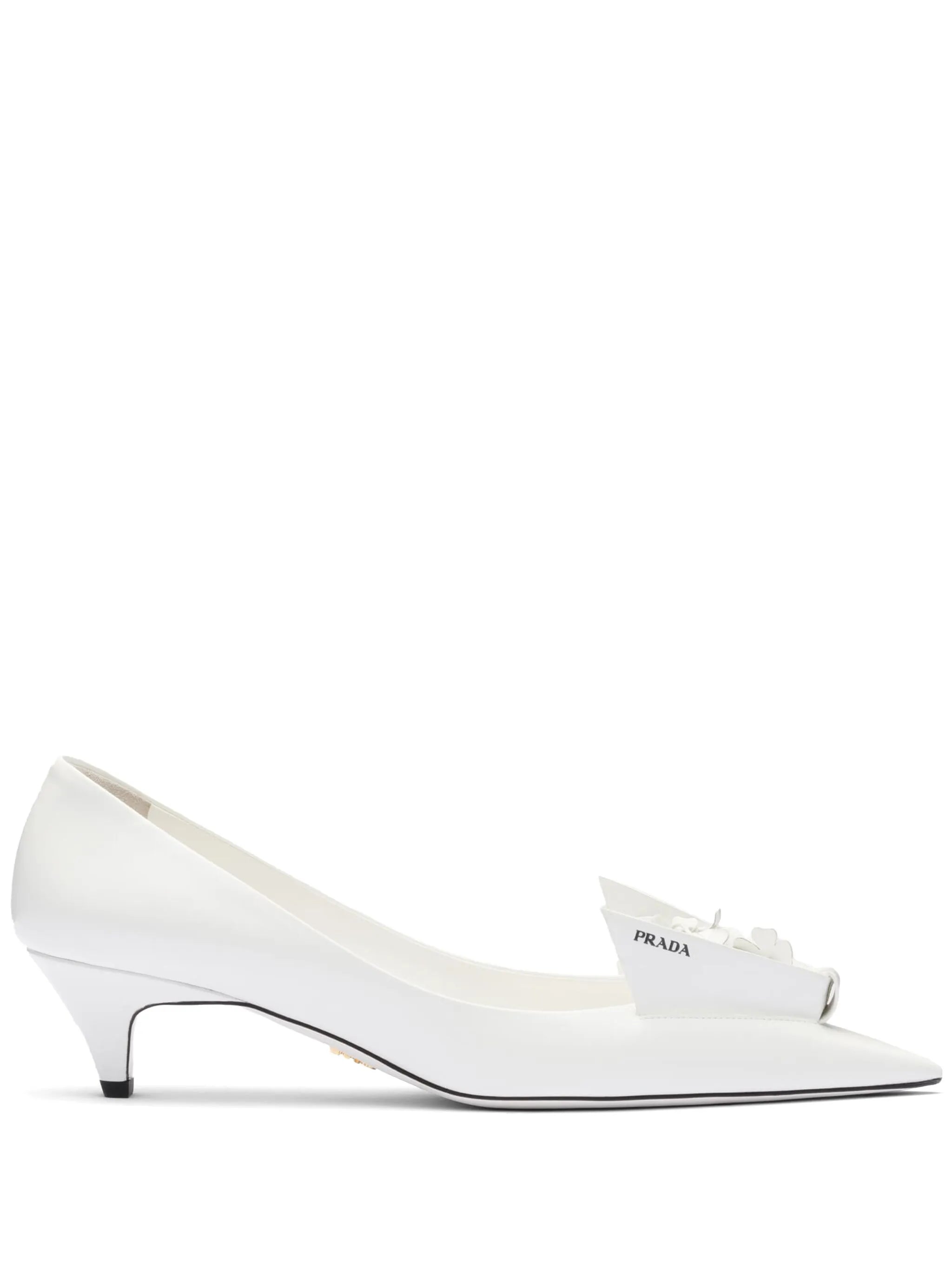 45mm floral-appliqué leather pumps