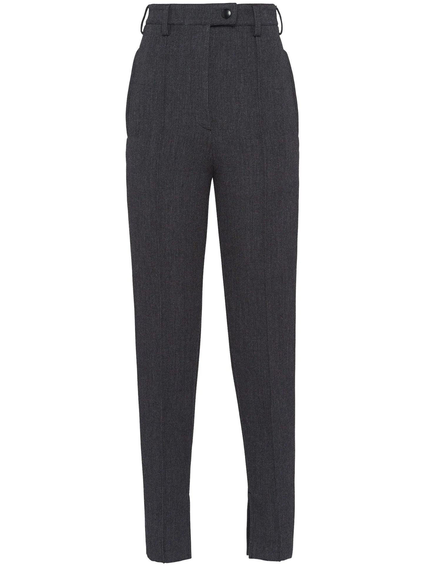 high-rise natté trousers
