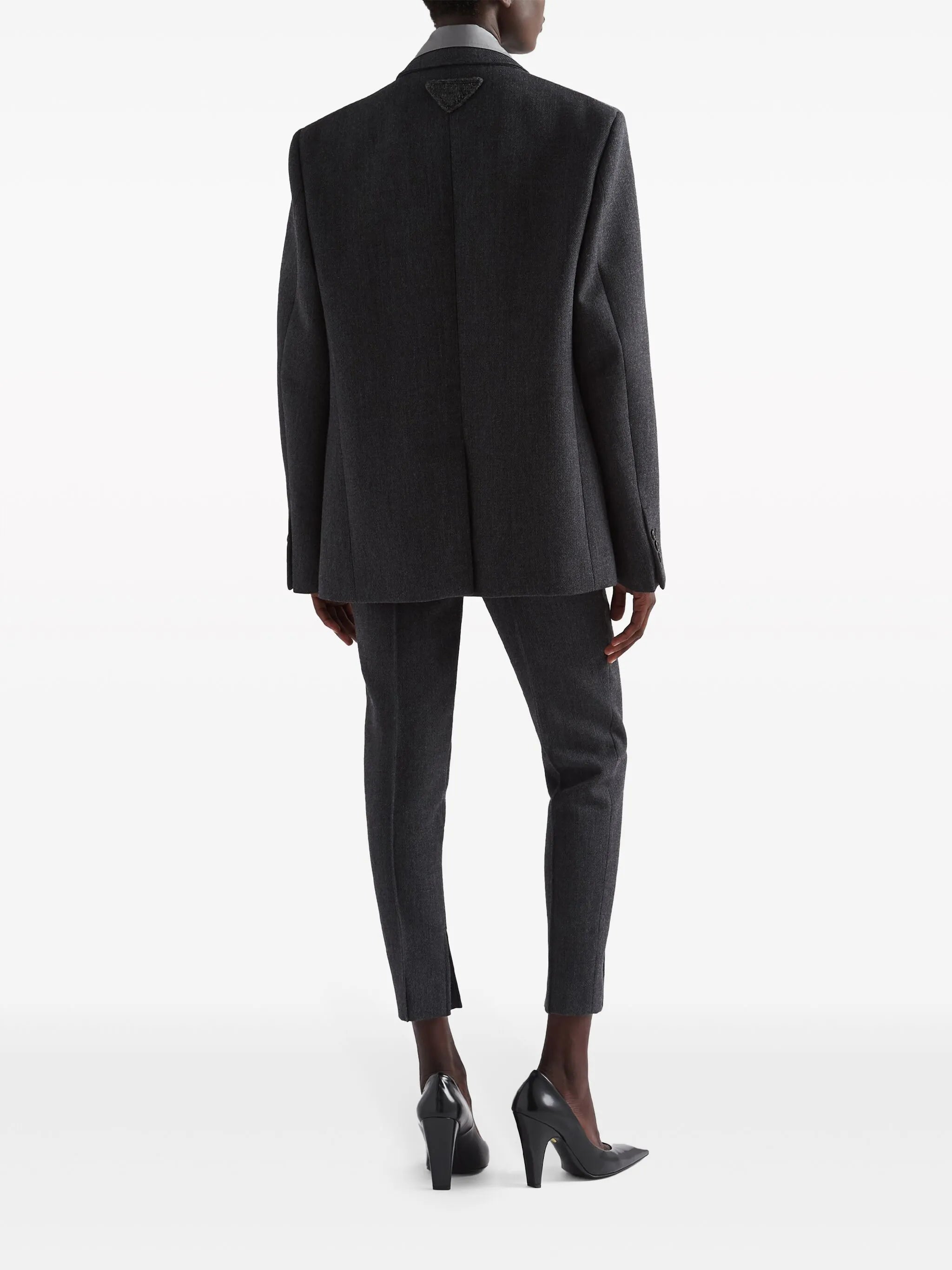high-rise natté trousers