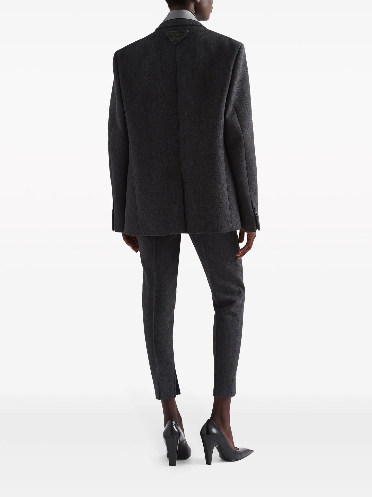 high-rise natté trousers