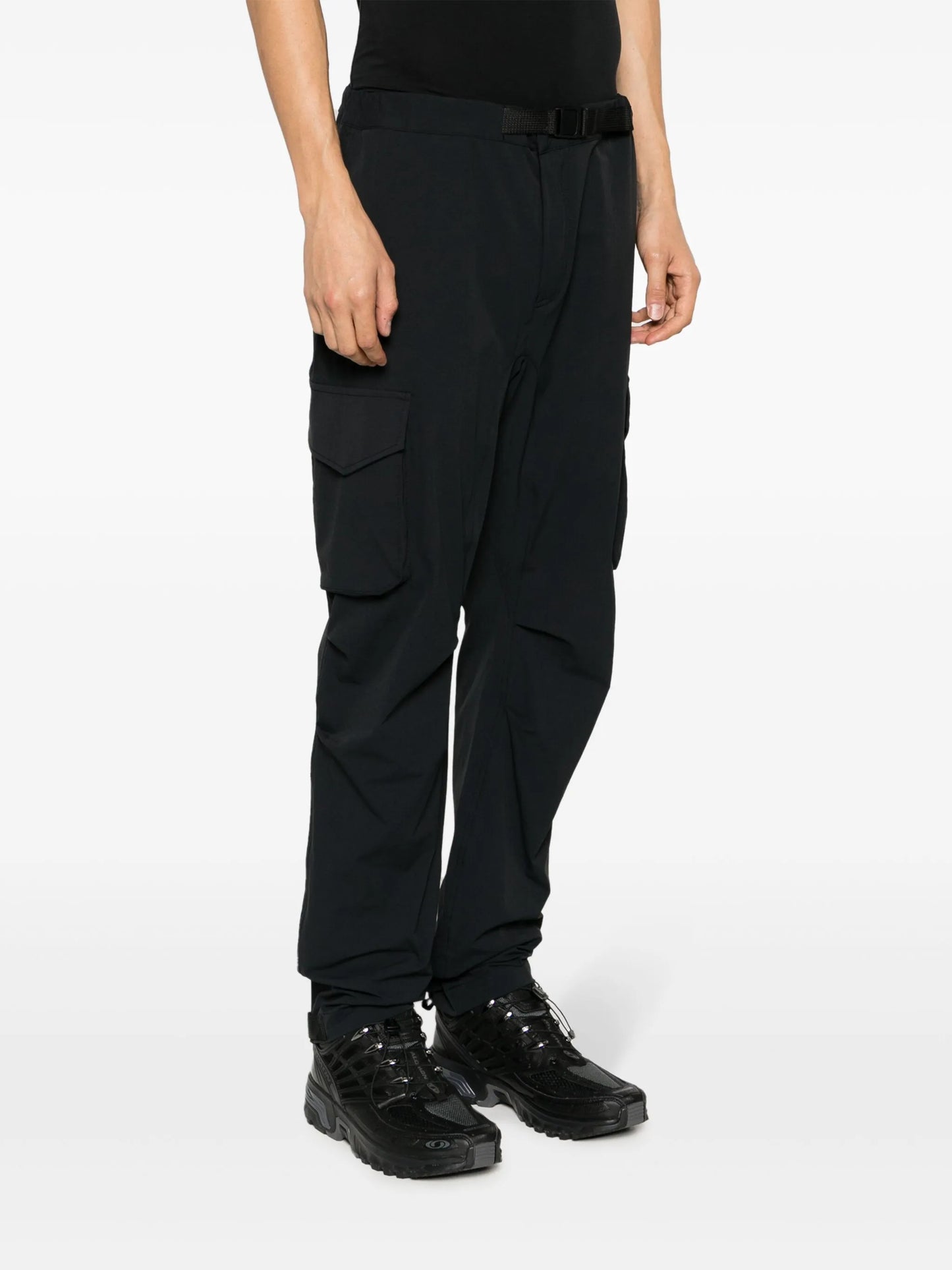cargo-pocket buckle-fastening trousers