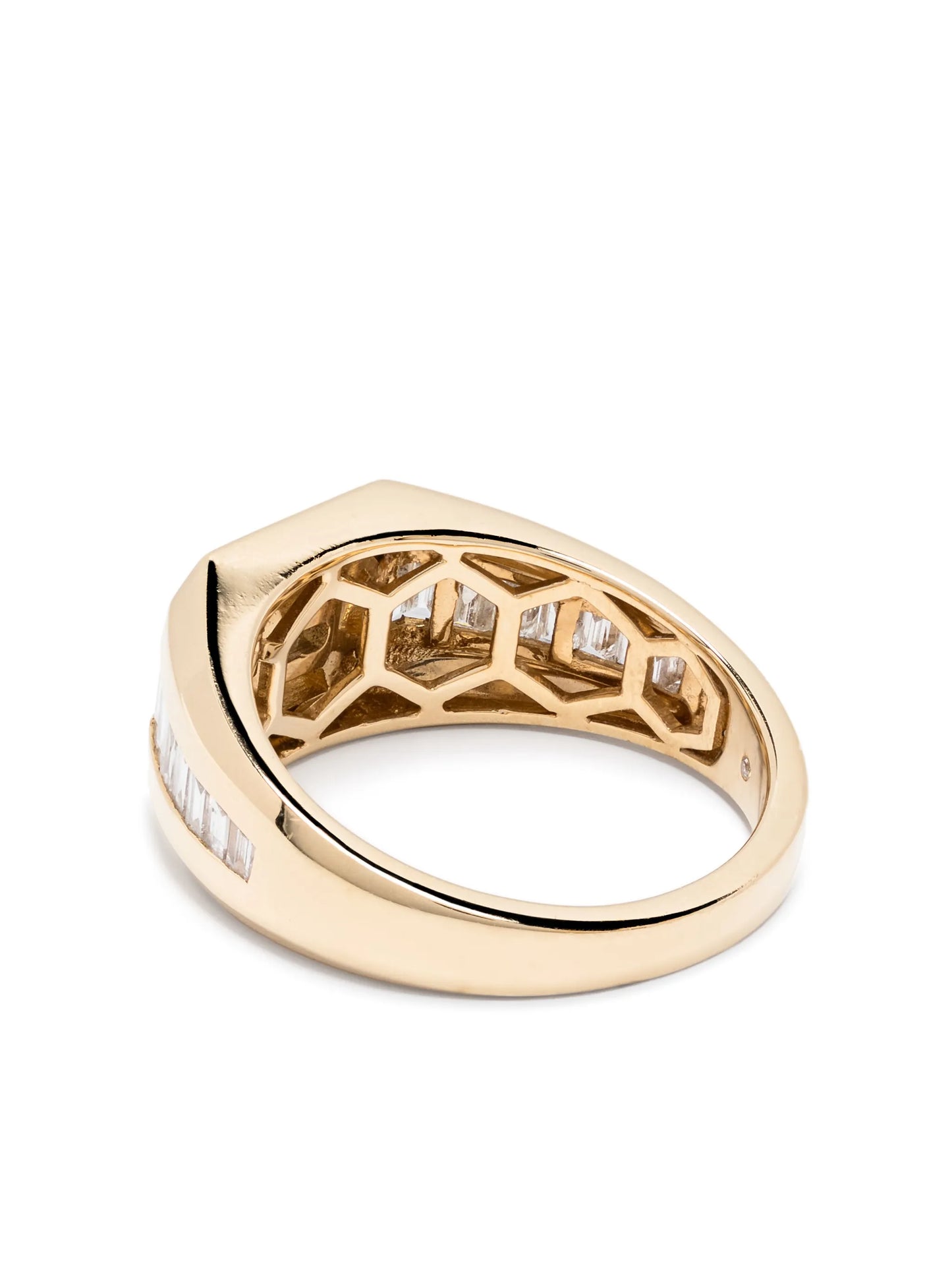 18kt yellow gold Illusion diamond signet ring