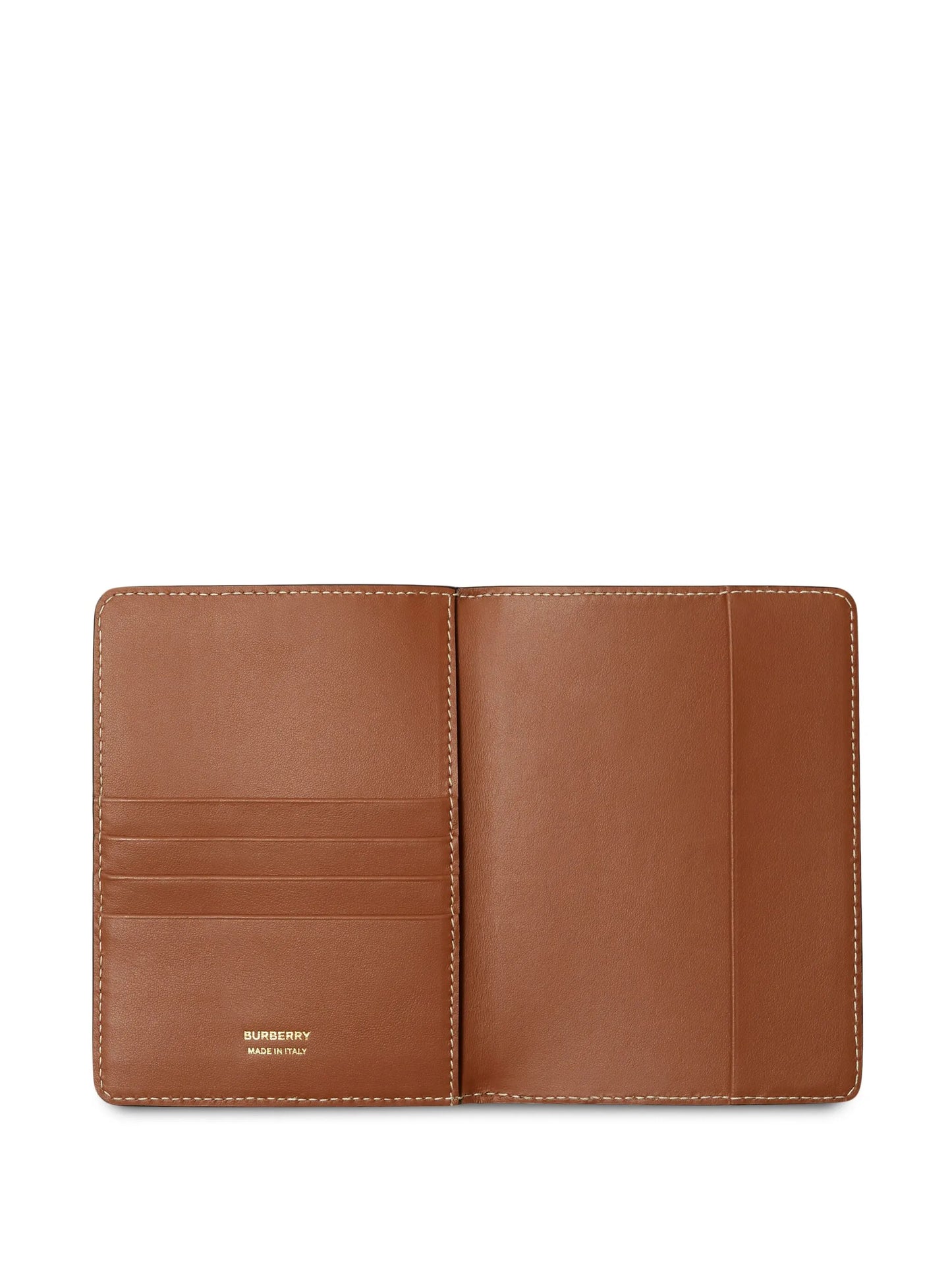 Vintage Check-pattern logo-stamp passport holder