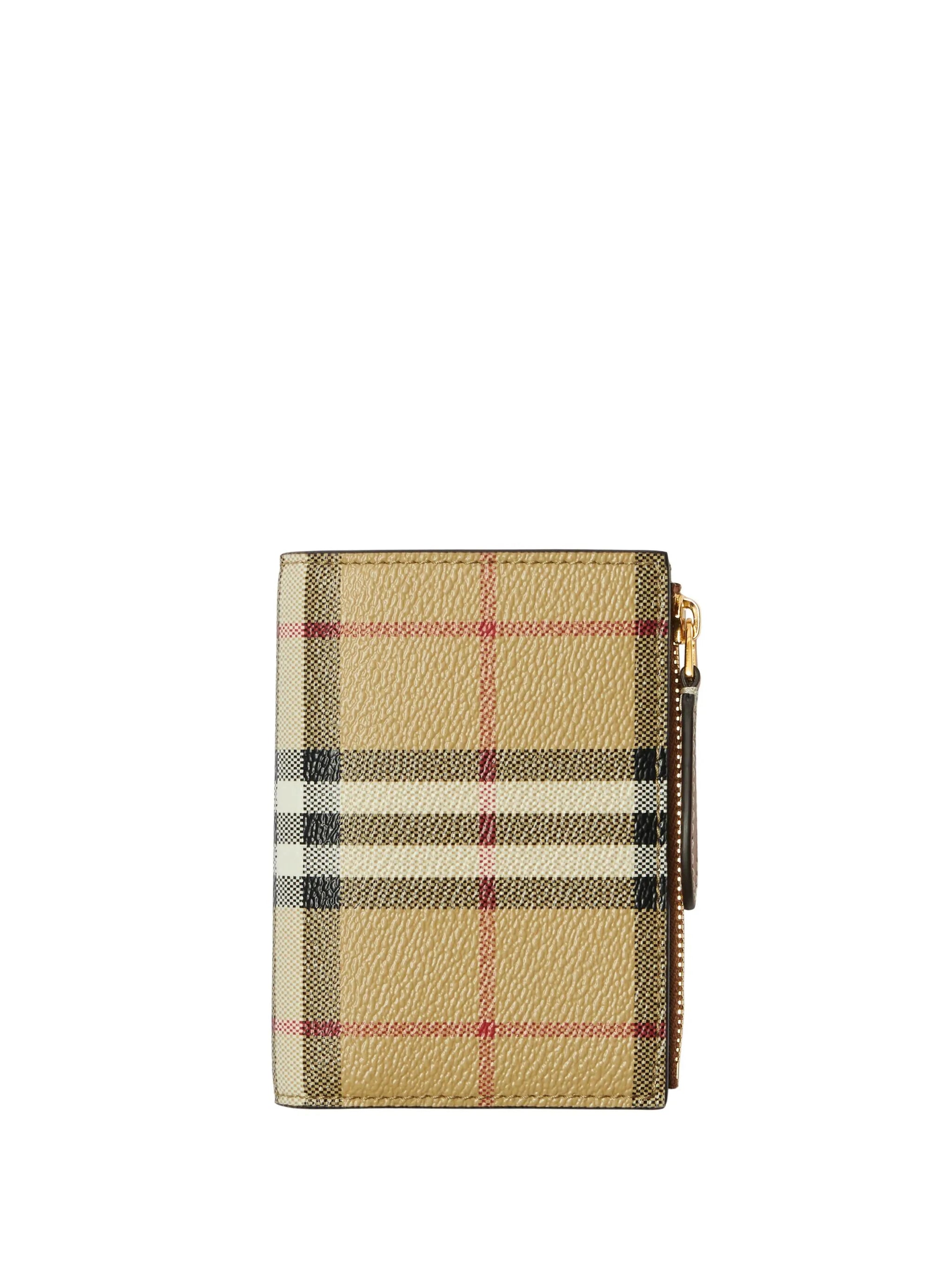 Vintage Check-pattern bi-fold wallet