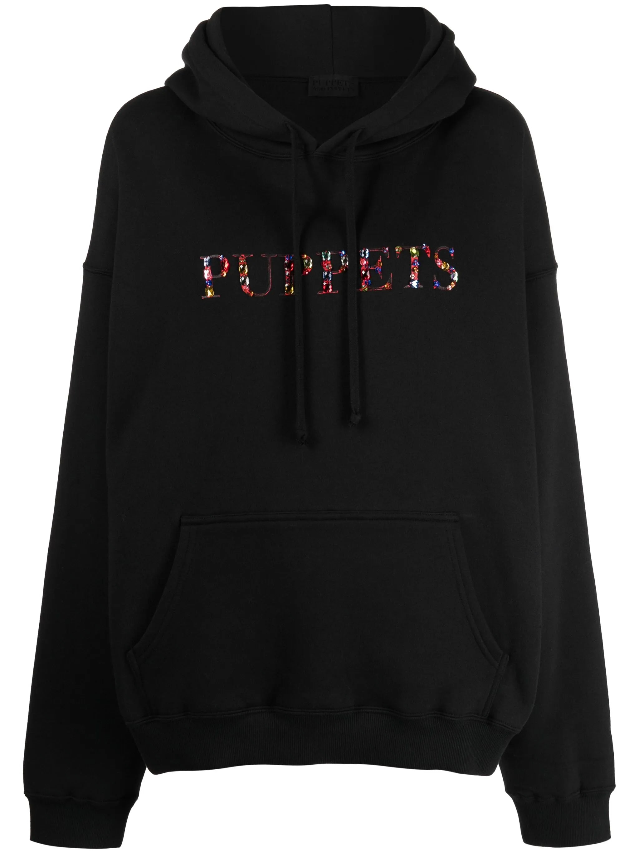 crystal-embellished cotton-blend hoodie