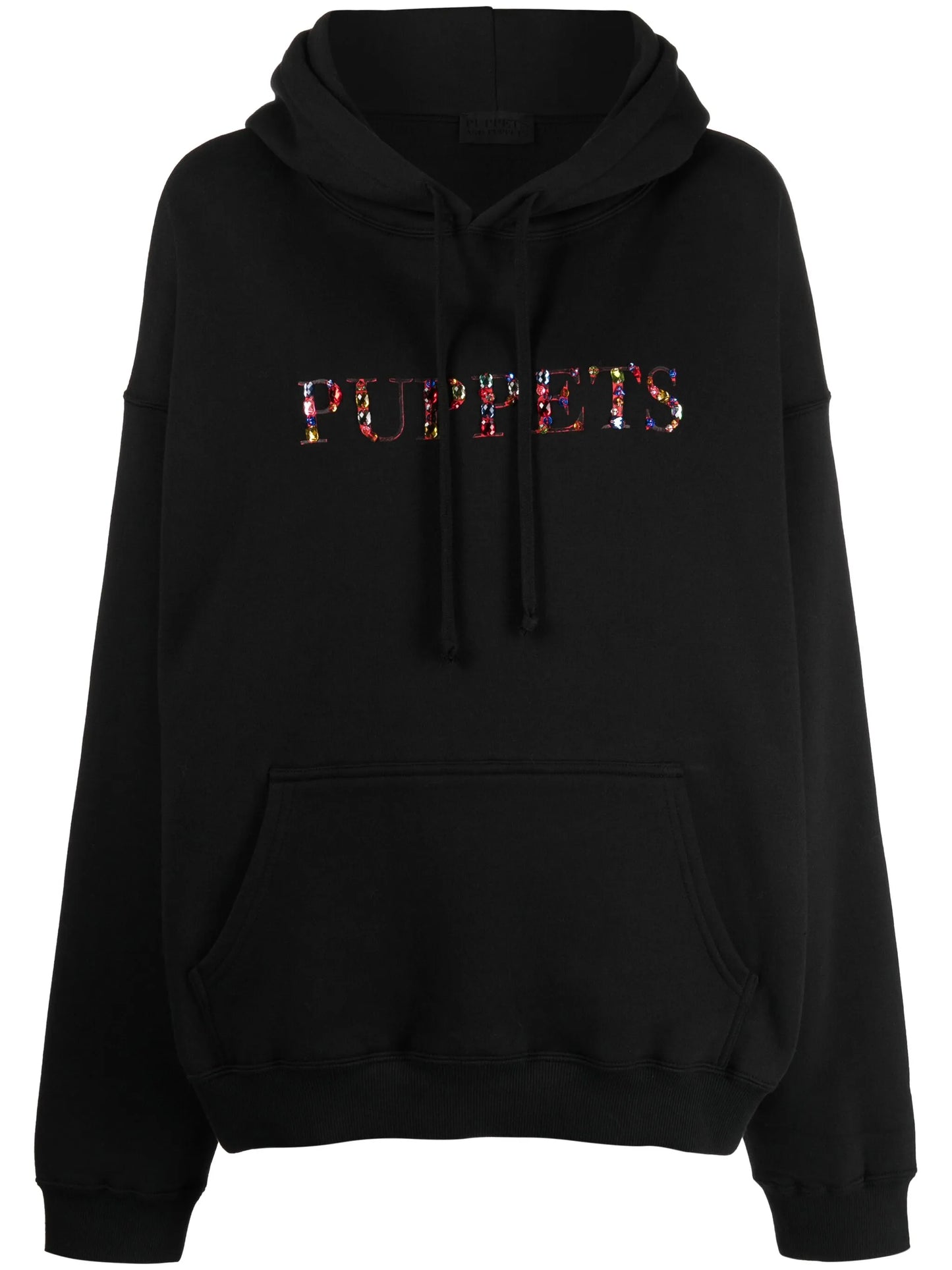 crystal-embellished cotton-blend hoodie