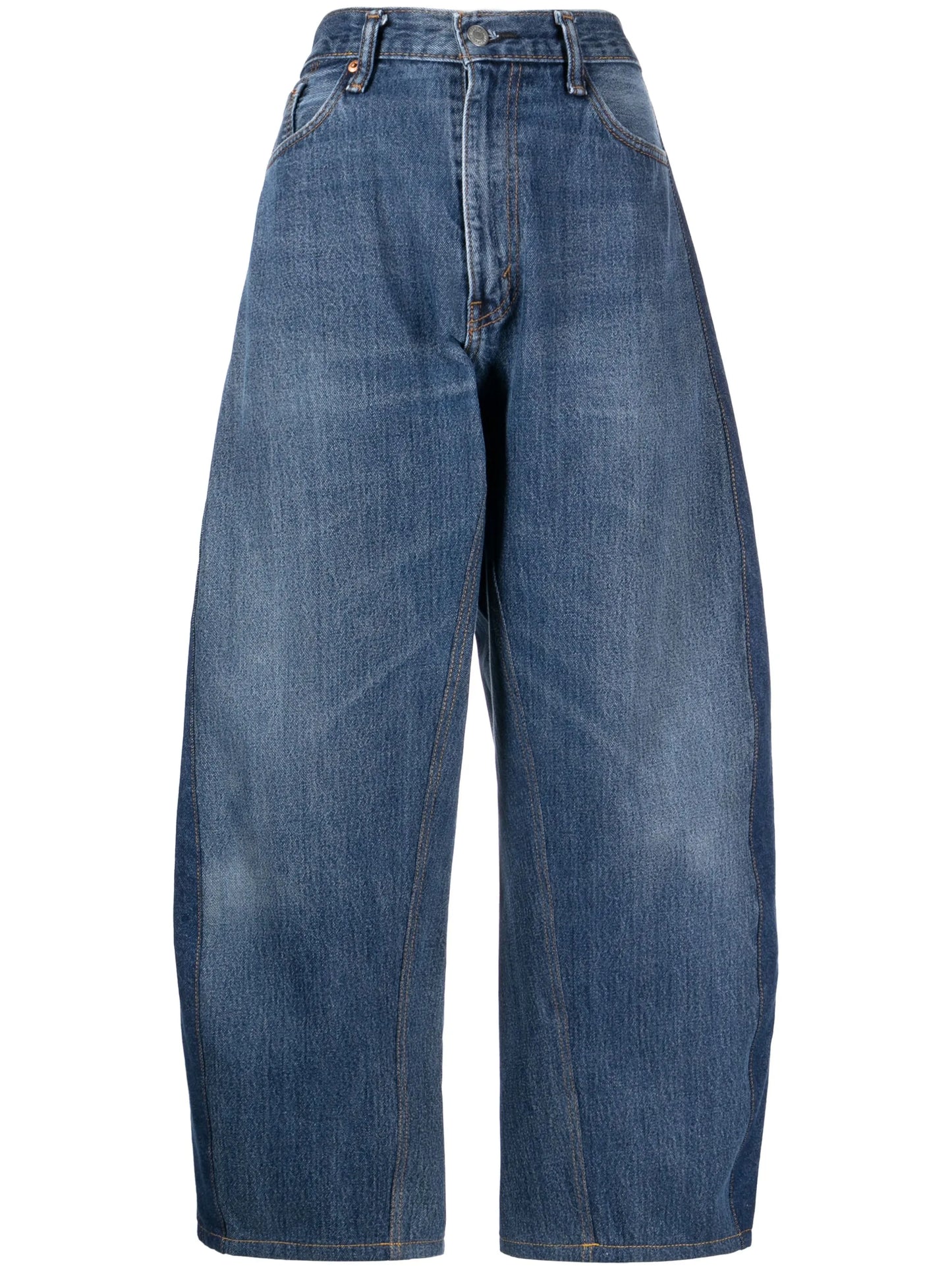 panelled tapered cropped jeans