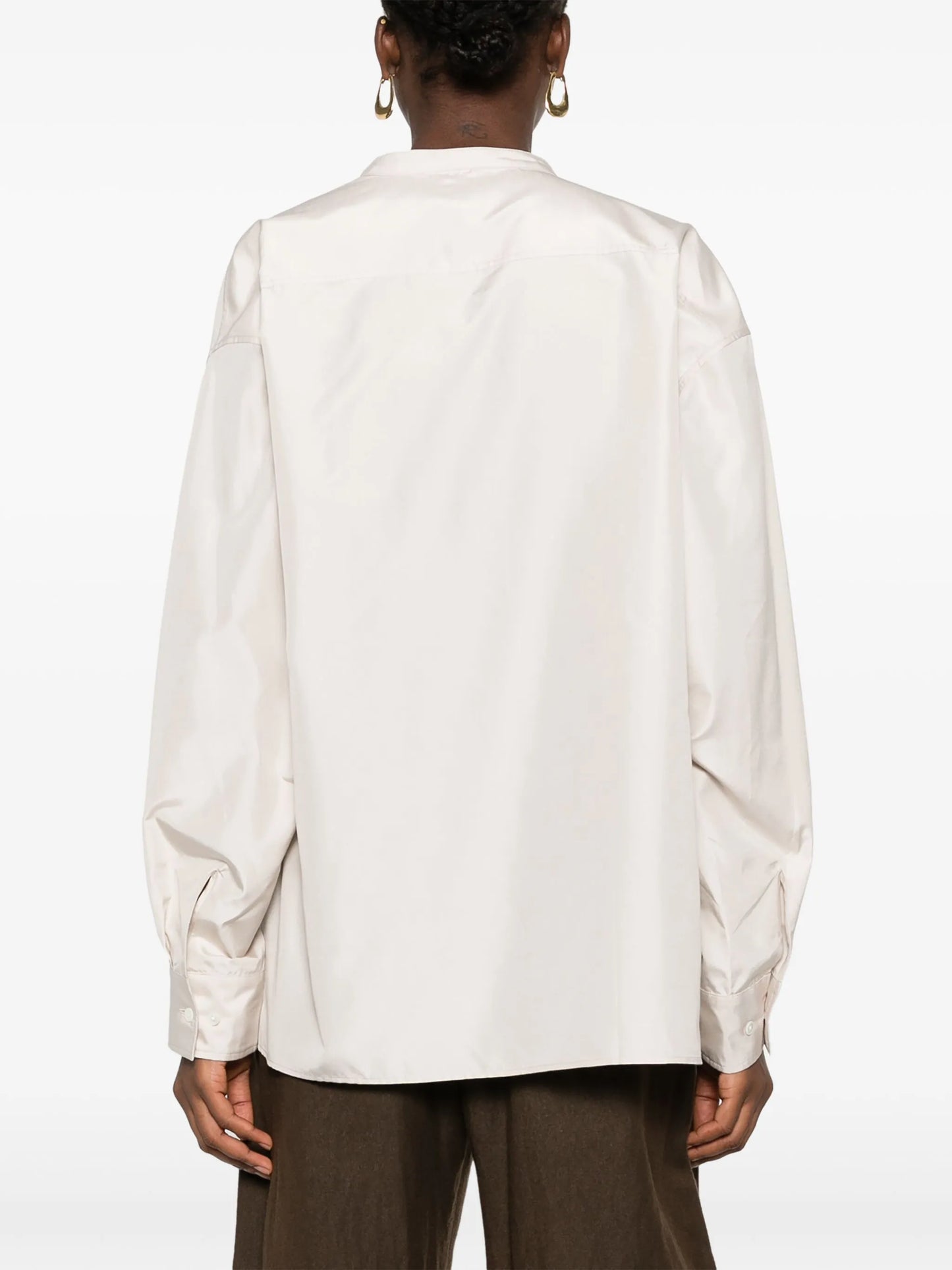 draped silk shirt