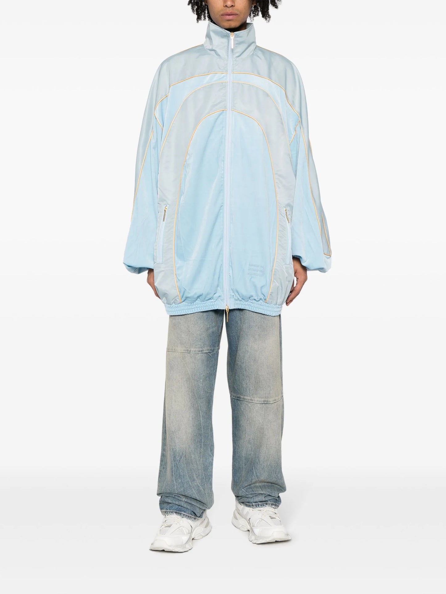 high-neck zipped lightweight jacket