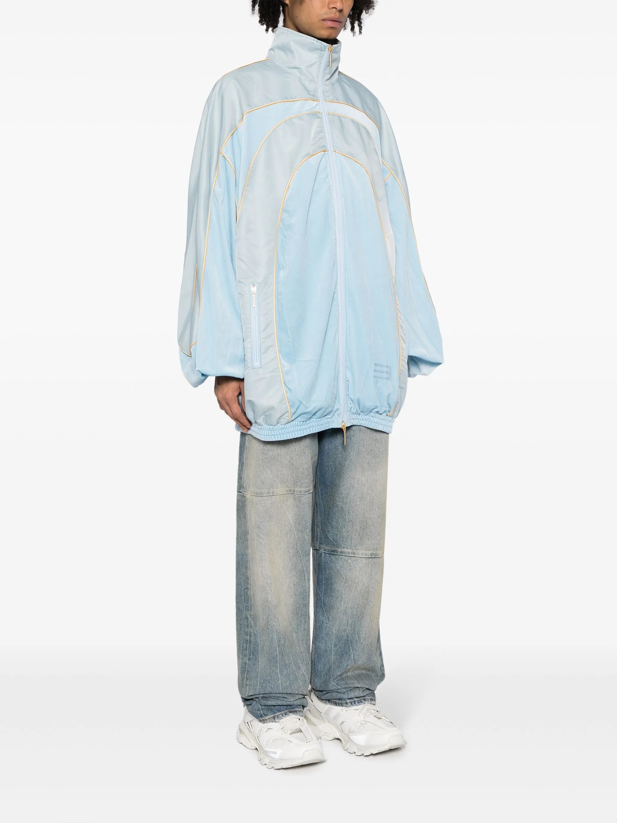 high-neck zipped lightweight jacket
