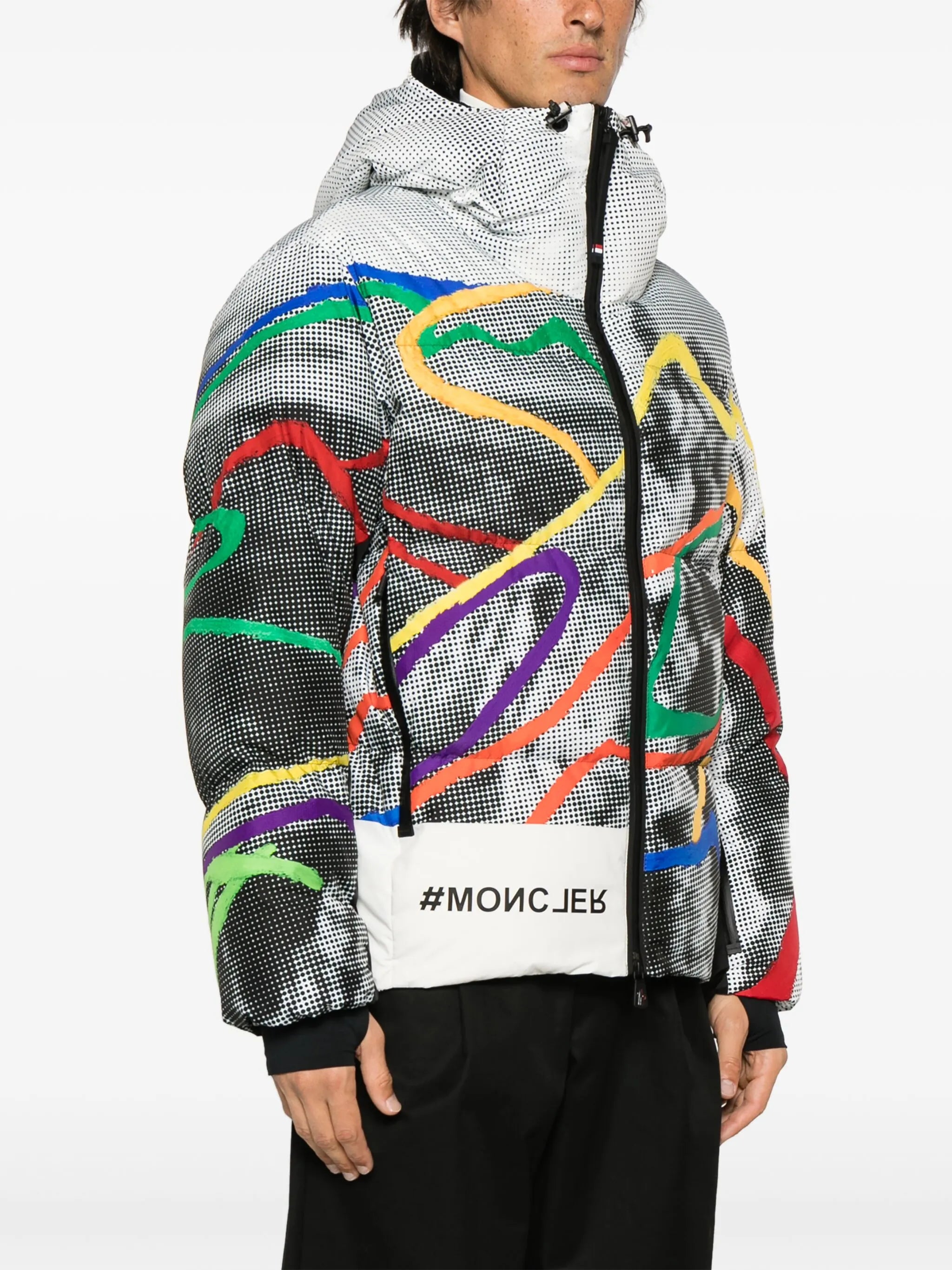 printed padded ski jacket