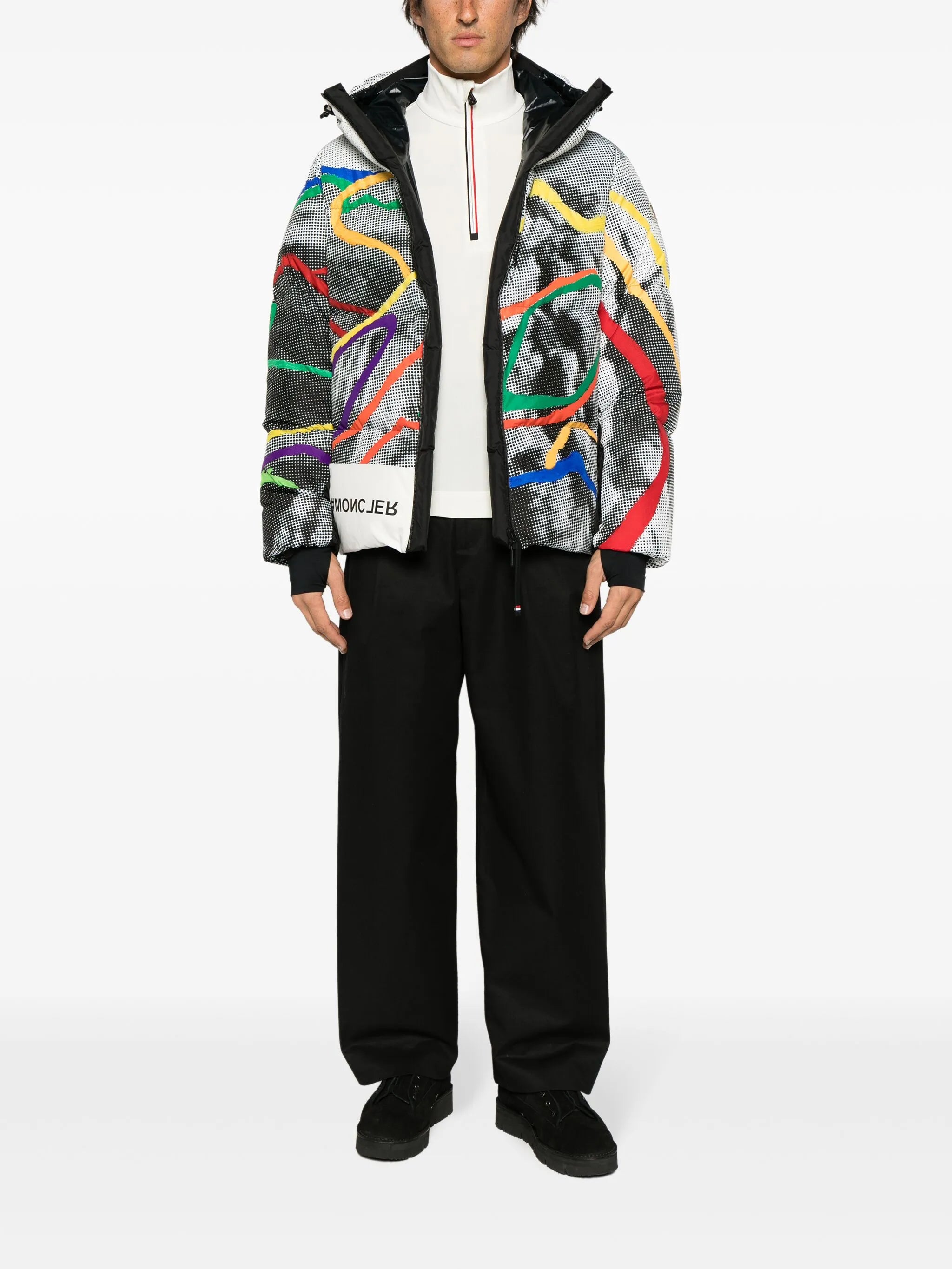 printed padded ski jacket