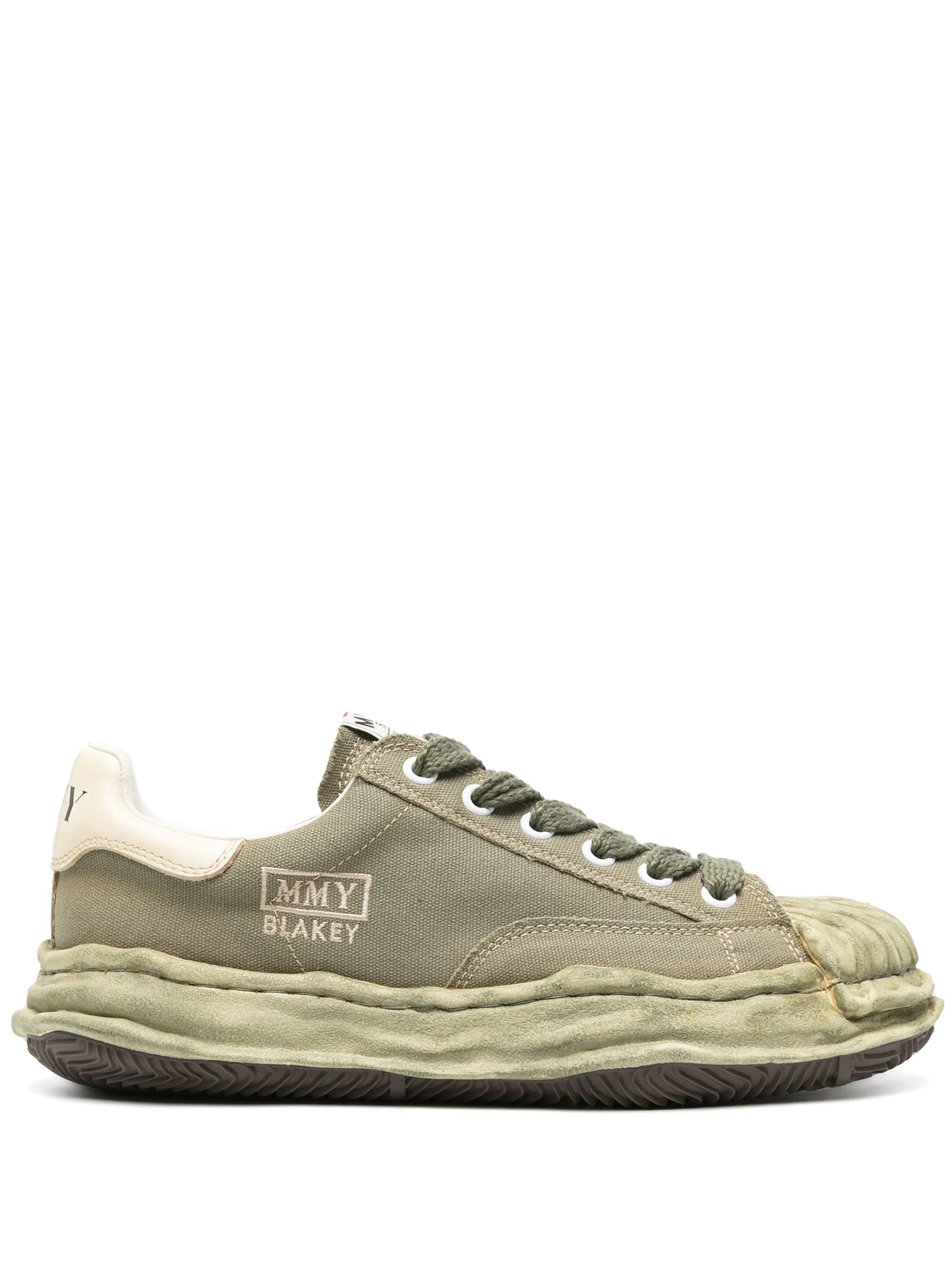 logo-print leather sneakers