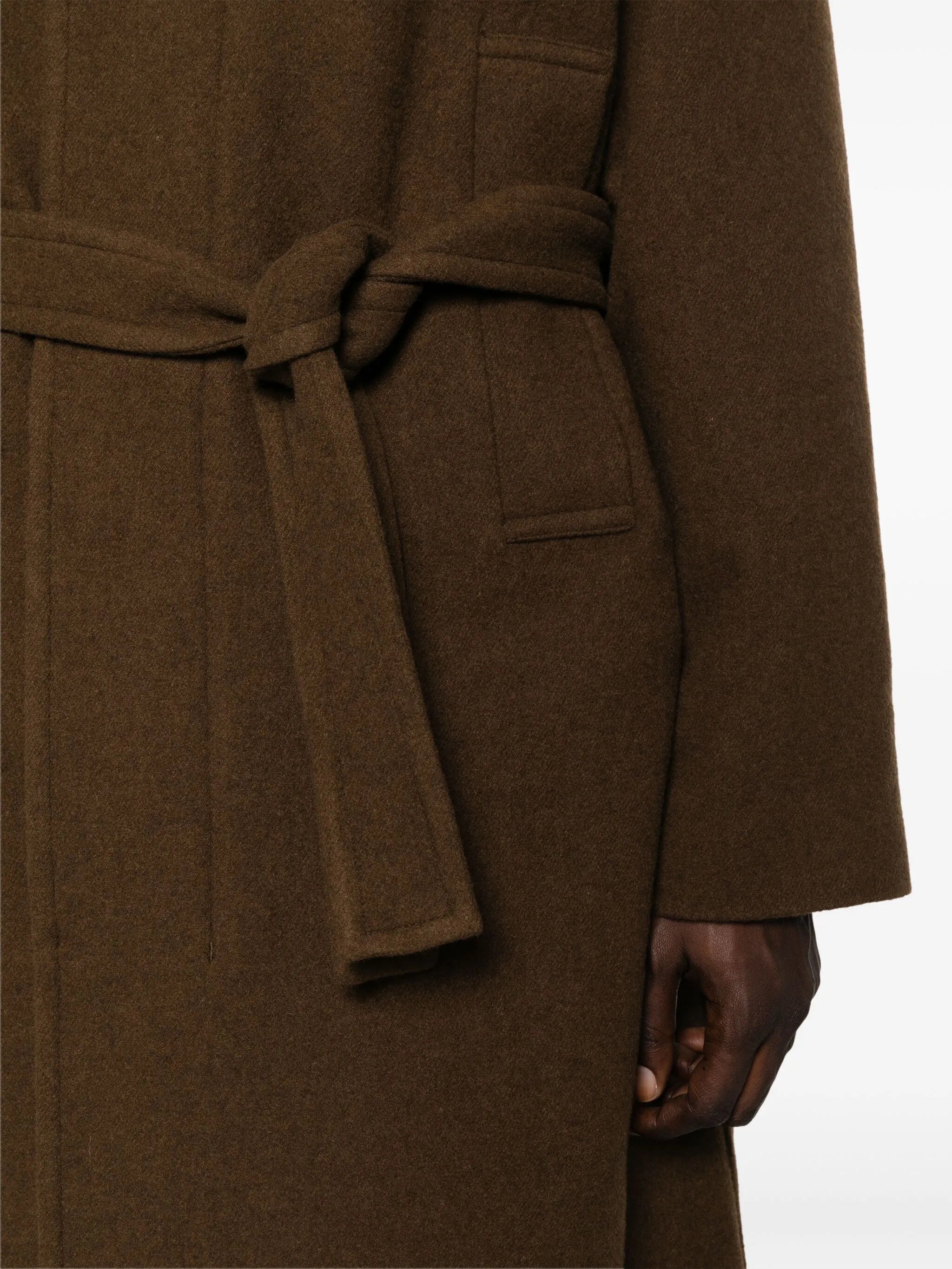 belted wool-blend coat